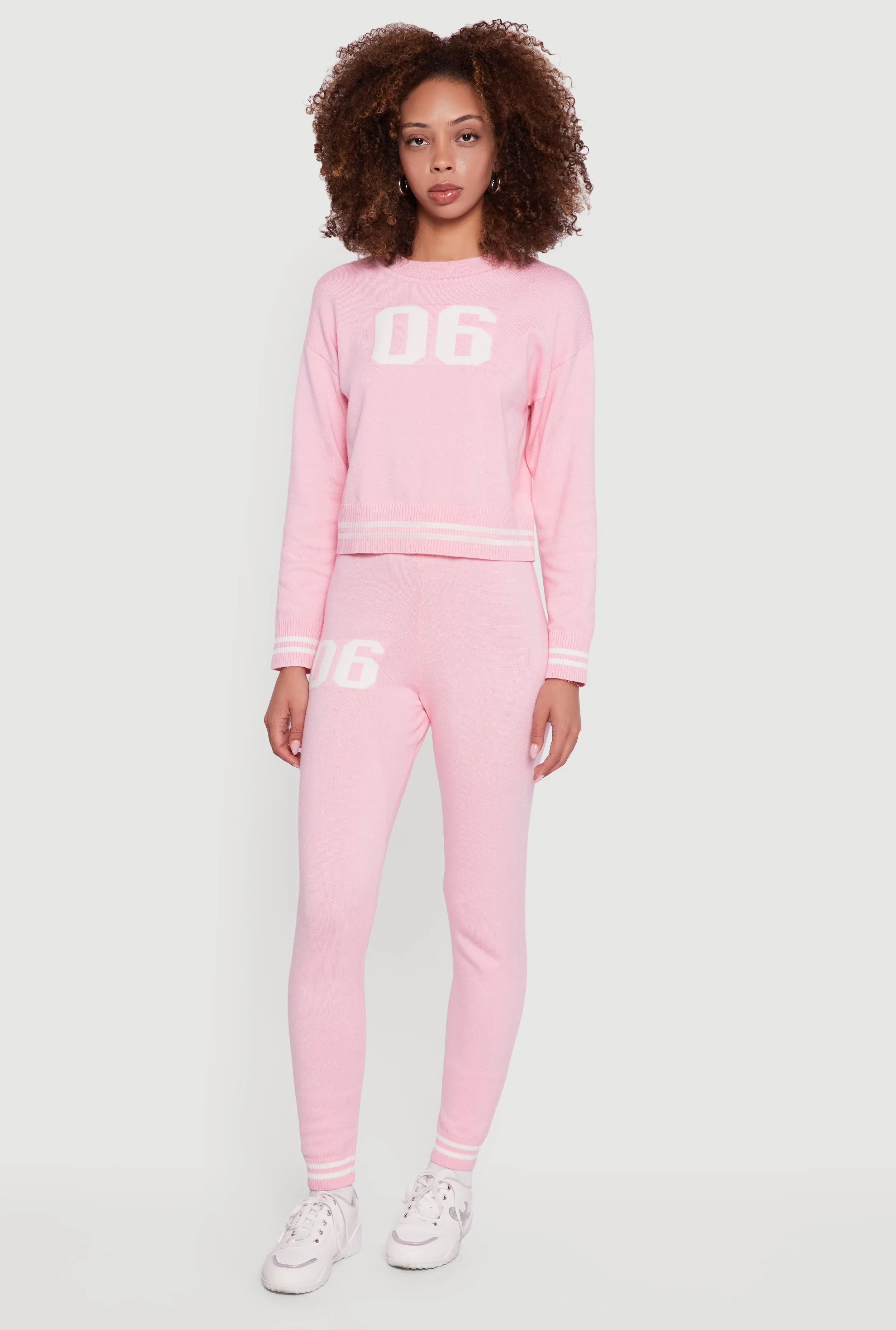 06 Graphic Varsity Stripe Long Sleeve Crew Neck Sweater sold by Rainbow product image thumbnail 2