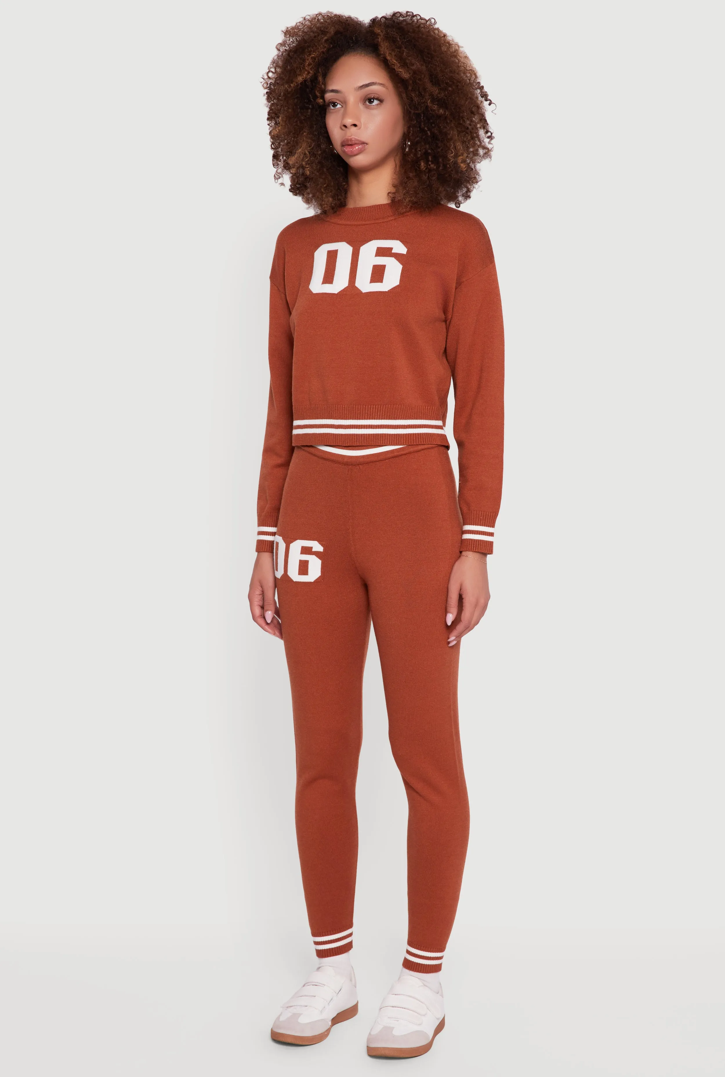06 Graphic Varsity Stripe Long Sleeve Crew Neck Sweater sold by Rainbow product image thumbnail 5