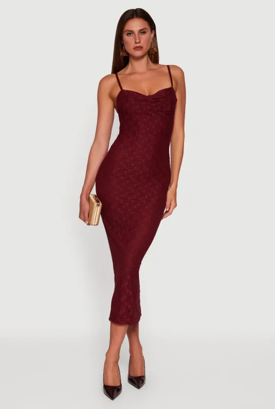 Floral Lace Sweetheart Cowl Neck Maxi Dress sold by Rainbow