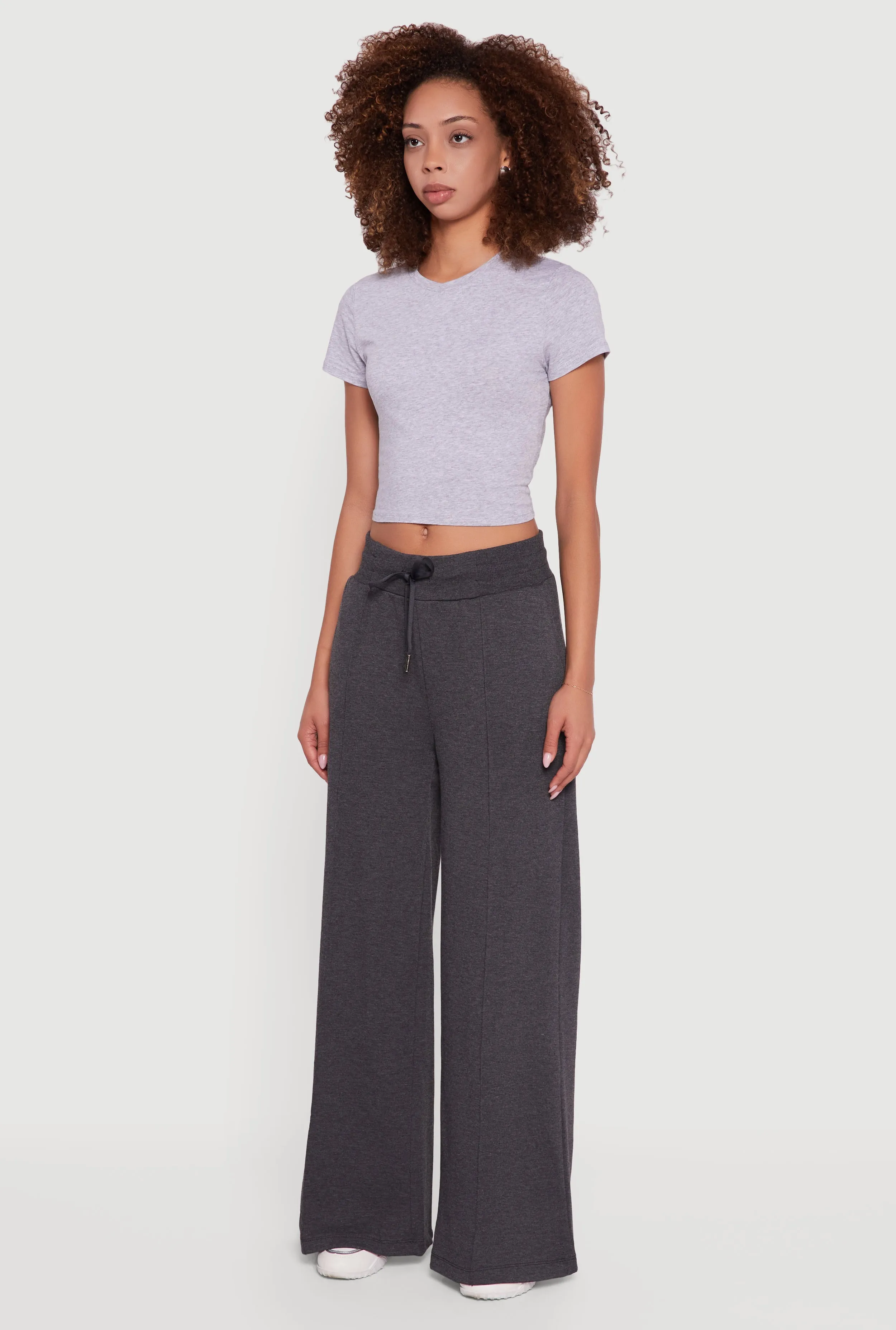 Mid Rise Wide Leg Fleece Lined Sweatpants sold by Rainbow product image thumbnail 3