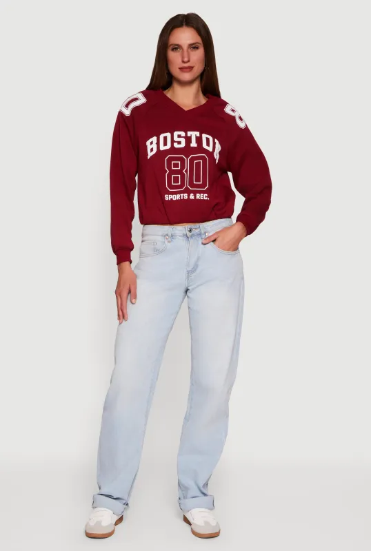 Almost Famous Elastic Hem Cropped Graphic Sweatshirt sold by Rainbow