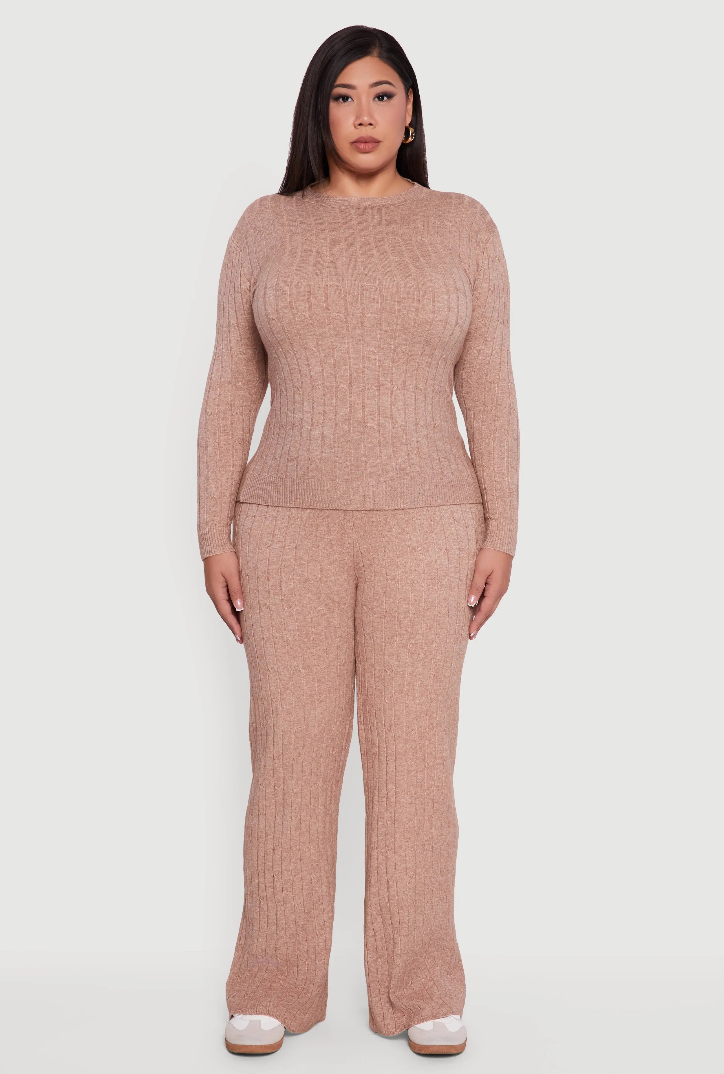 Plus Size Cable Knit Drawstring Detail Pants sold by Rainbow product image thumbnail 2