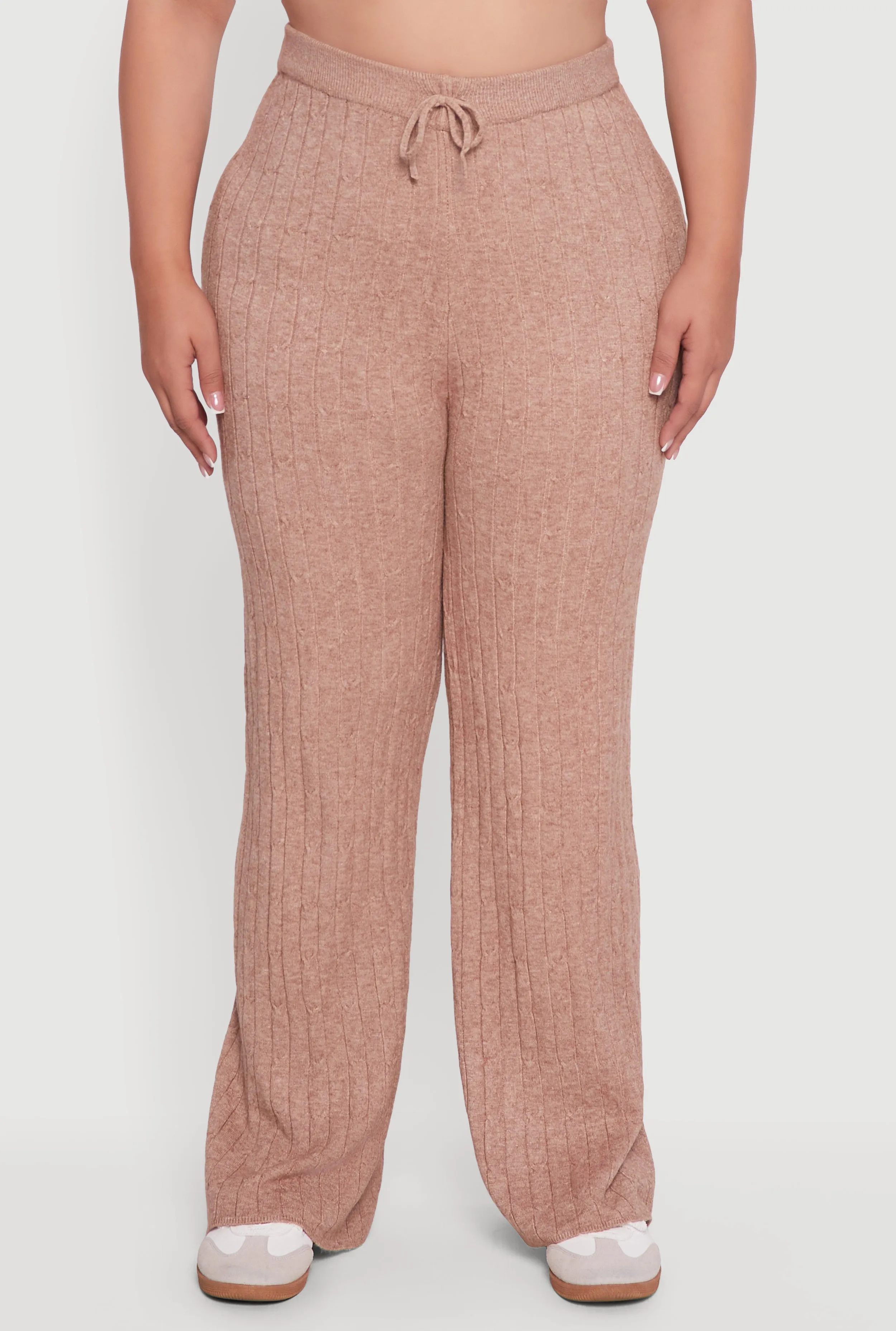 Plus Size Cable Knit Drawstring Detail Pants sold by Rainbow product image thumbnail 3
