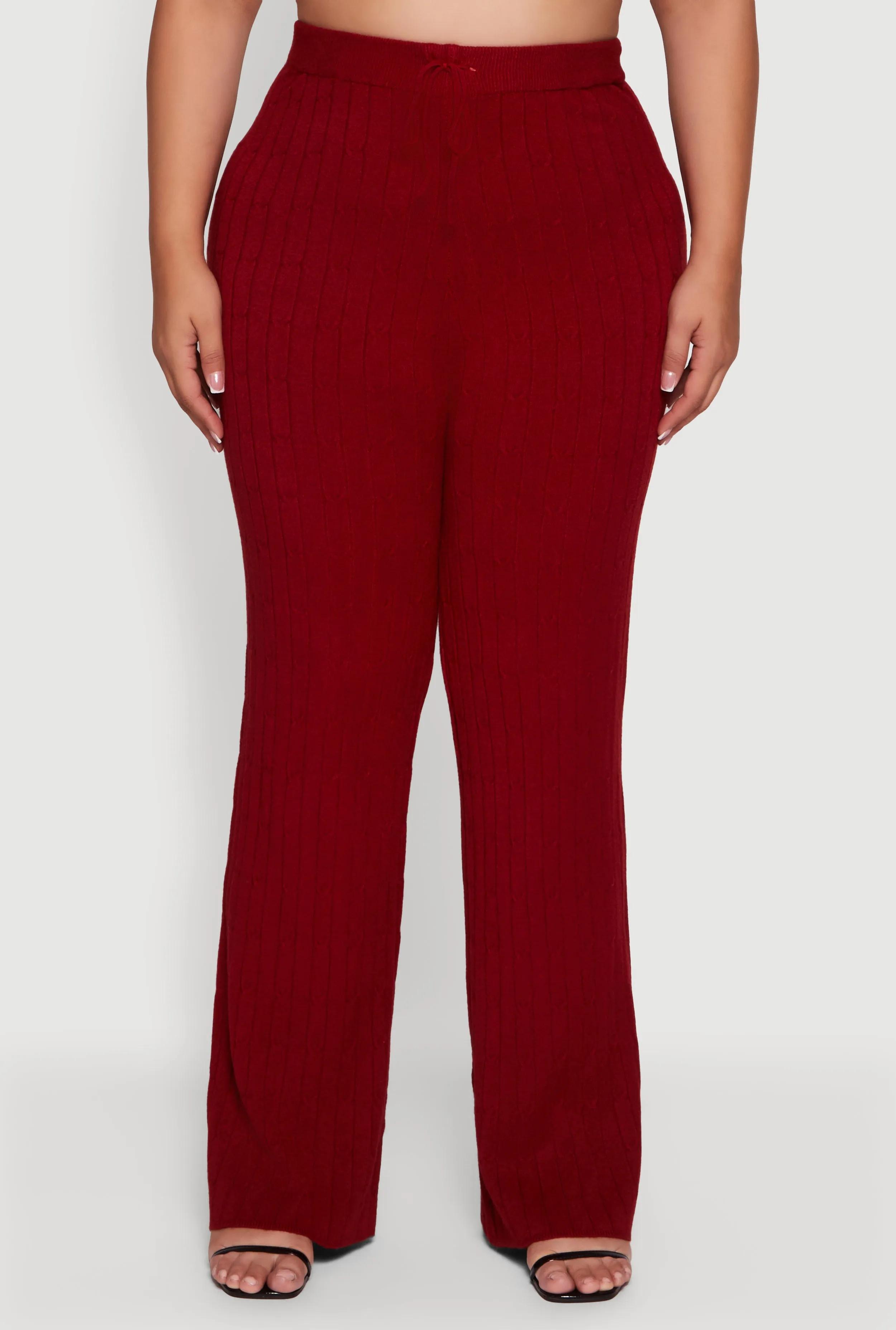 Plus Size Cable Knit Drawstring Detail Pants sold by Rainbow product image thumbnail 3