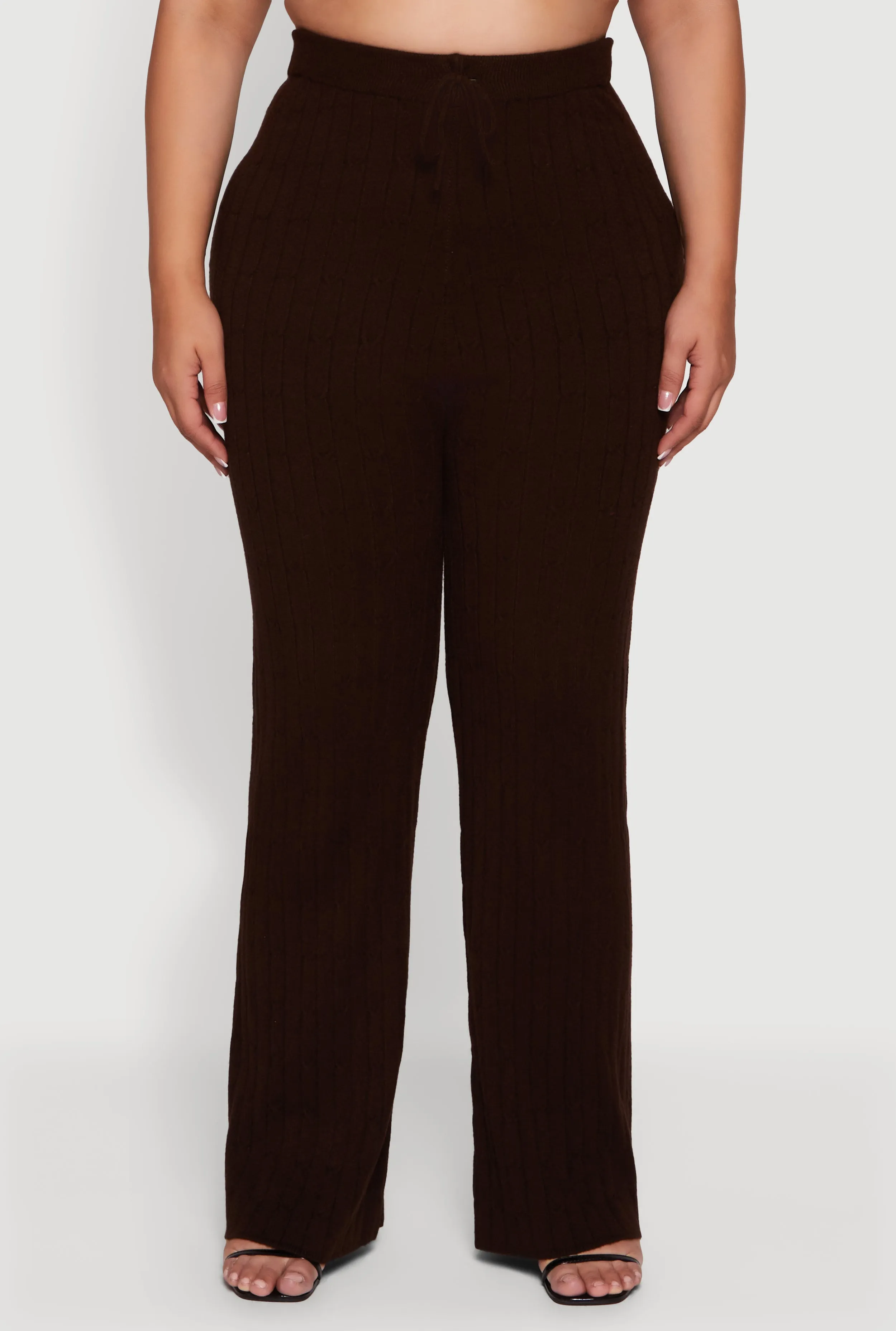 Plus Size Cable Knit Drawstring Detail Pants sold by Rainbow product image thumbnail 3