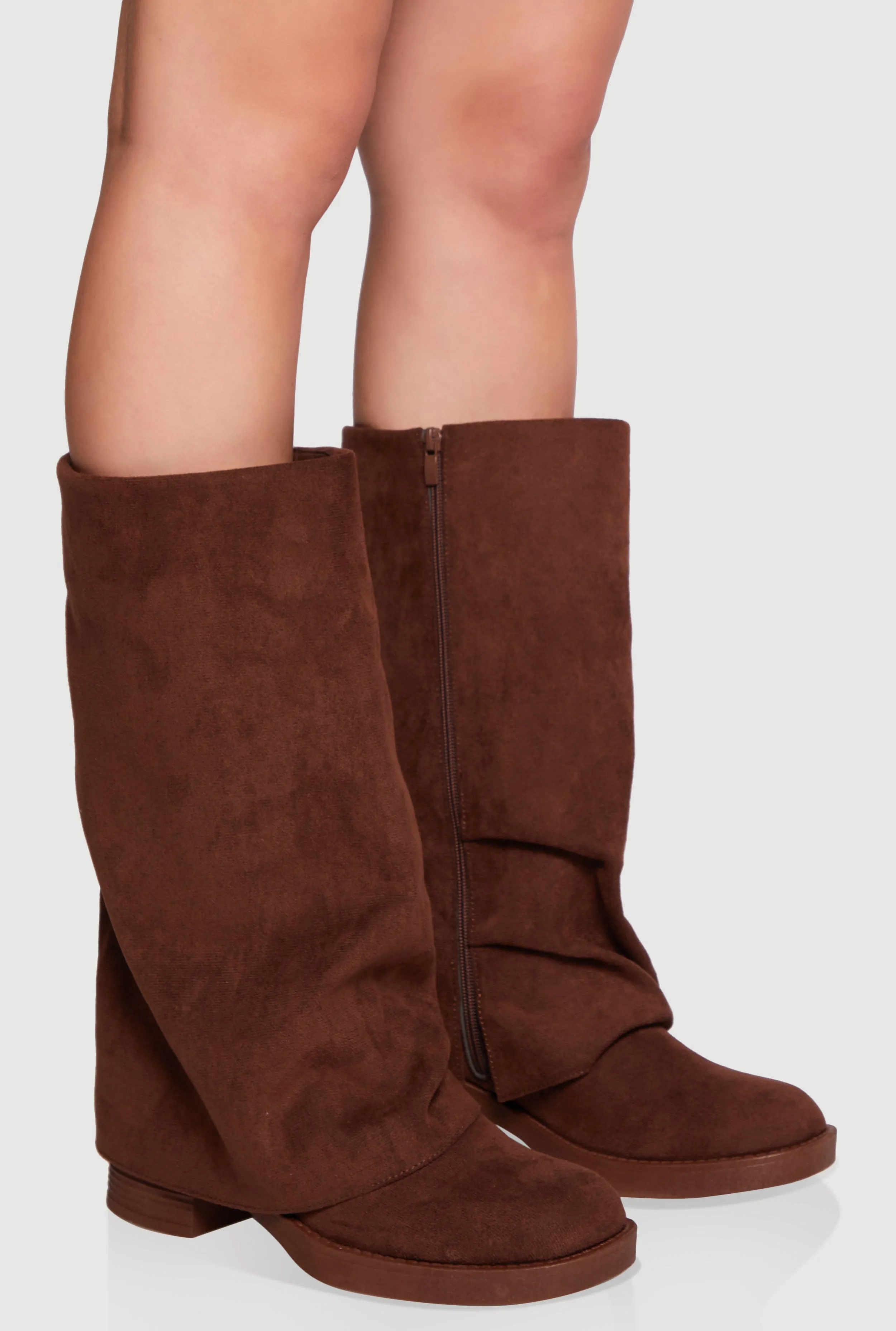 Mid Calf Block Heel Fold Over Boots sold by Rainbow product image thumbnail 2