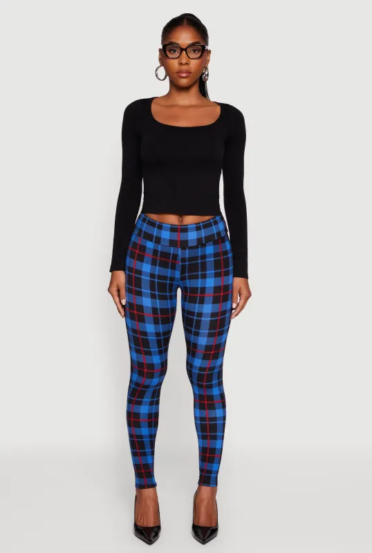 Plaid Fleece Lined Leggings sold by Rainbow