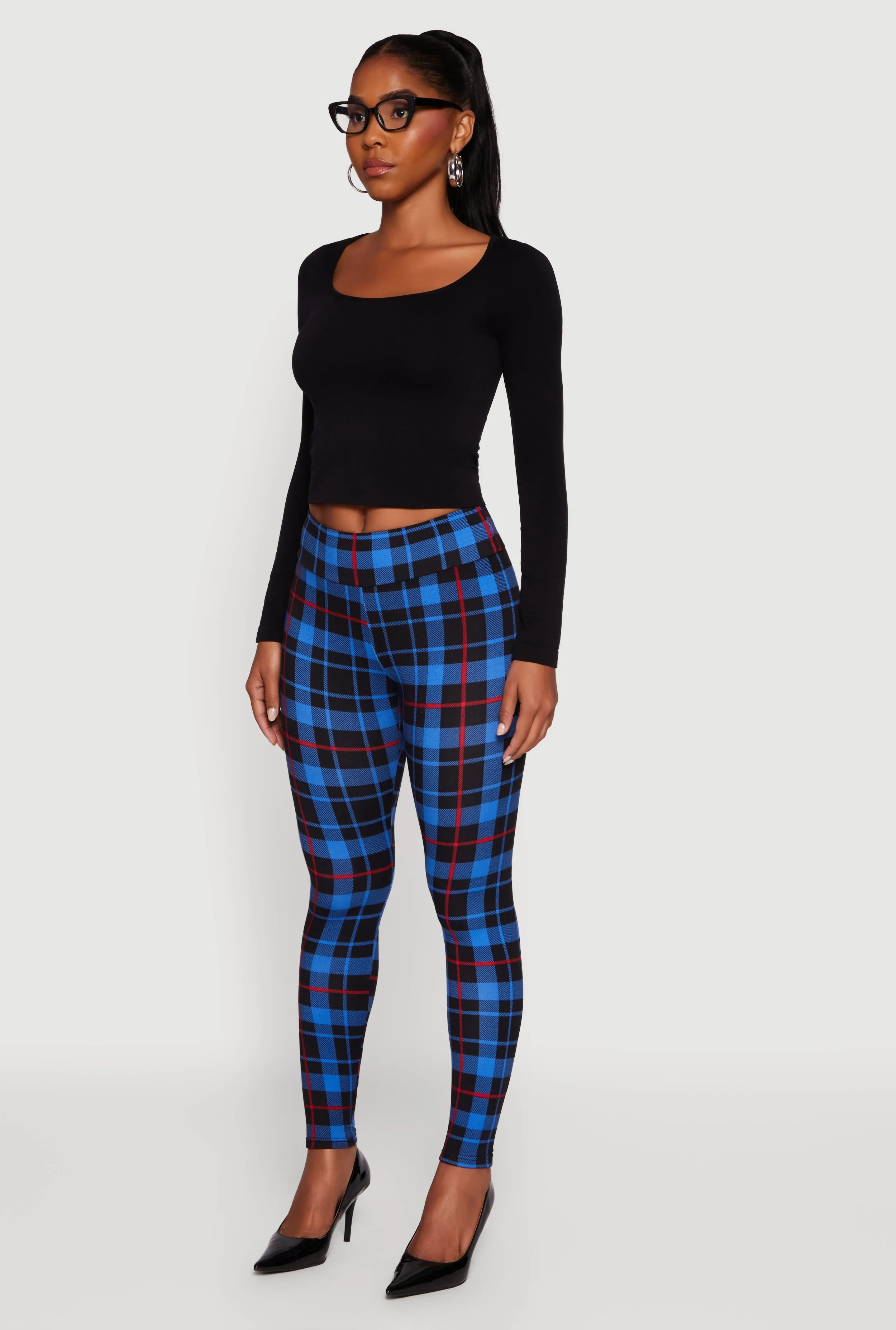 Plaid Fleece Lined Leggings sold by Rainbow product image thumbnail 3