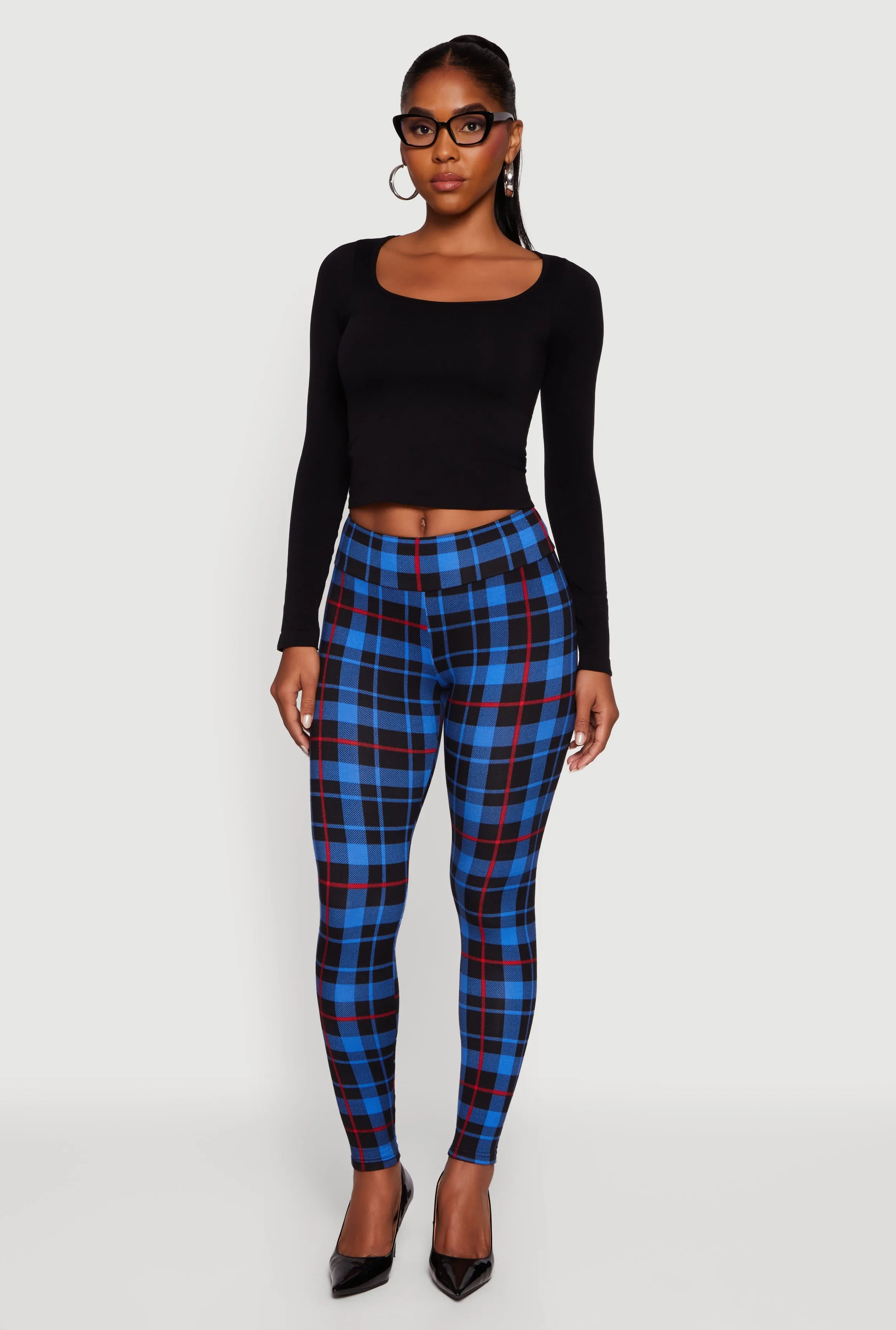 Plaid Fleece Lined Leggings sold by Rainbow product image thumbnail 2