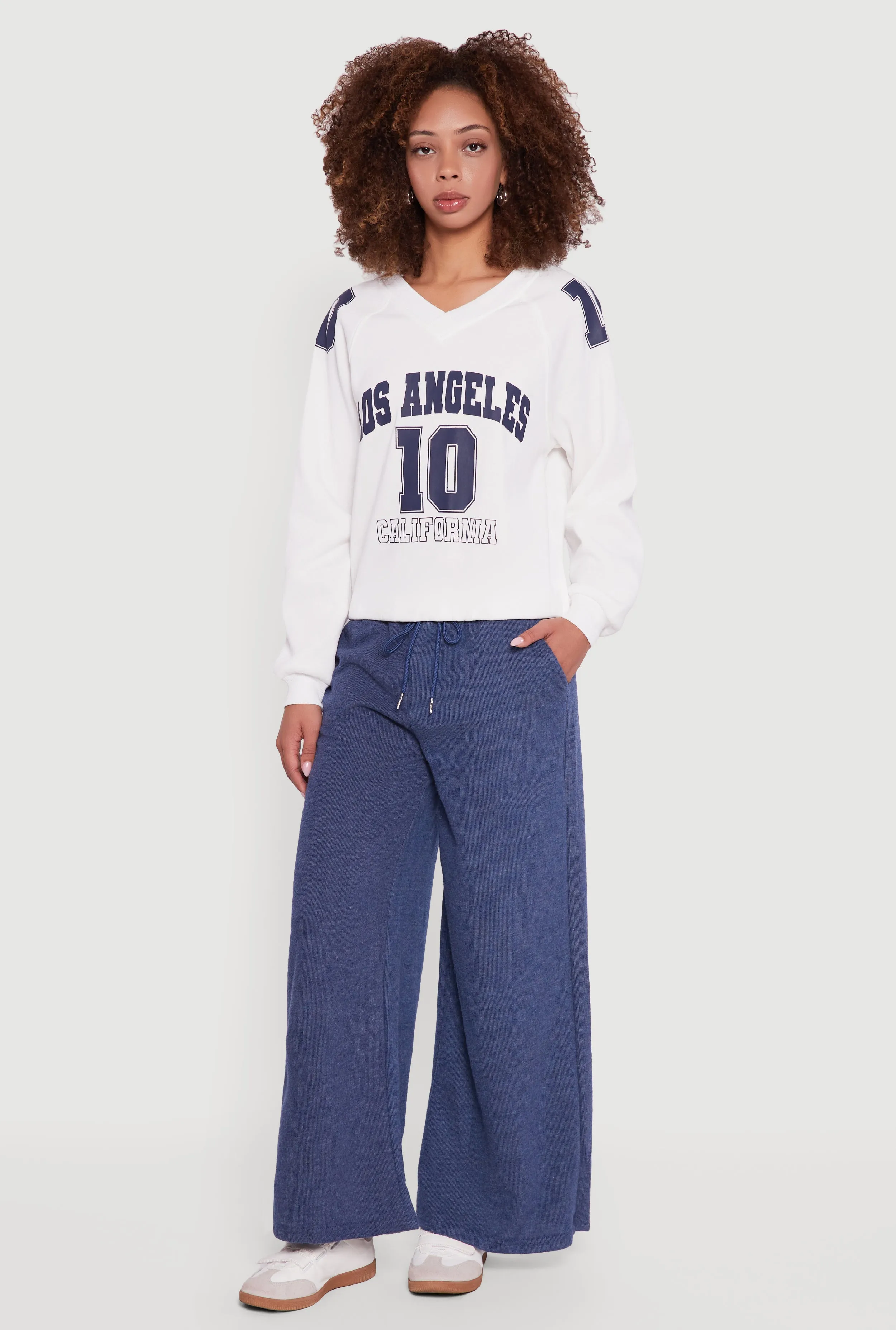 Marled Brushed Rib Knit Wide Leg Sweatpants sold by Rainbow product image thumbnail 2