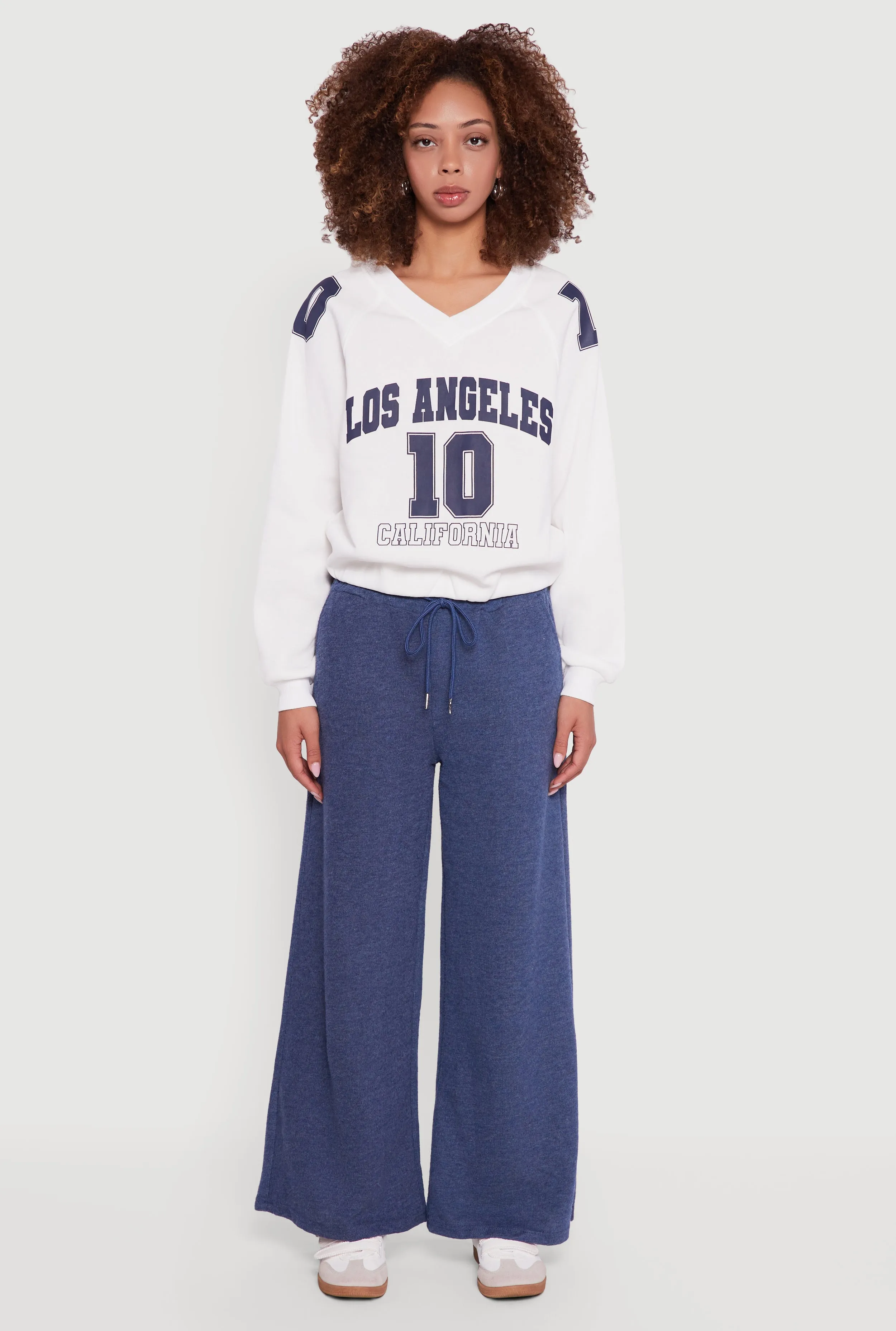 Marled Brushed Rib Knit Wide Leg Sweatpants sold by Rainbow product image thumbnail 2