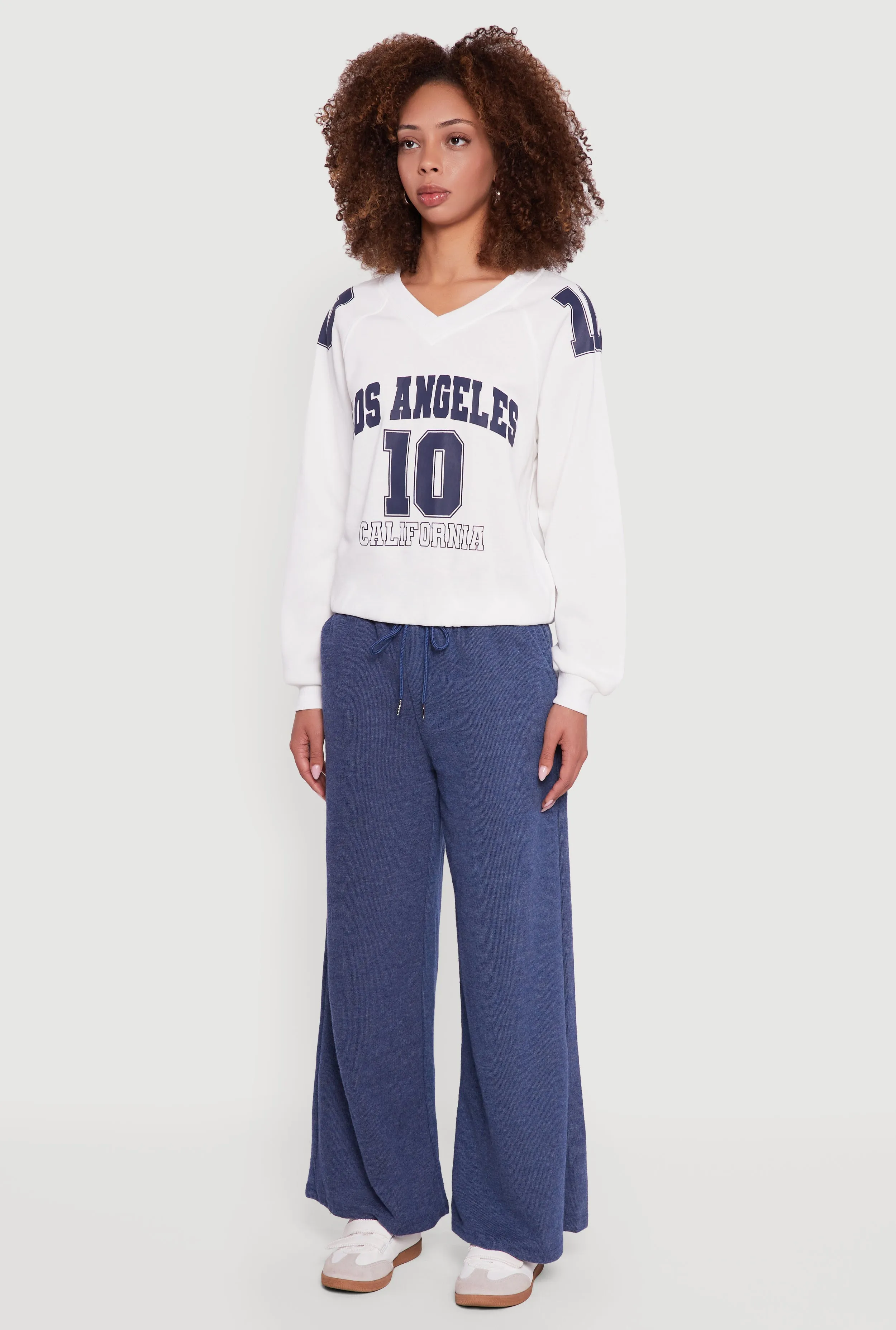 Marled Brushed Rib Knit Wide Leg Sweatpants sold by Rainbow product image thumbnail 3