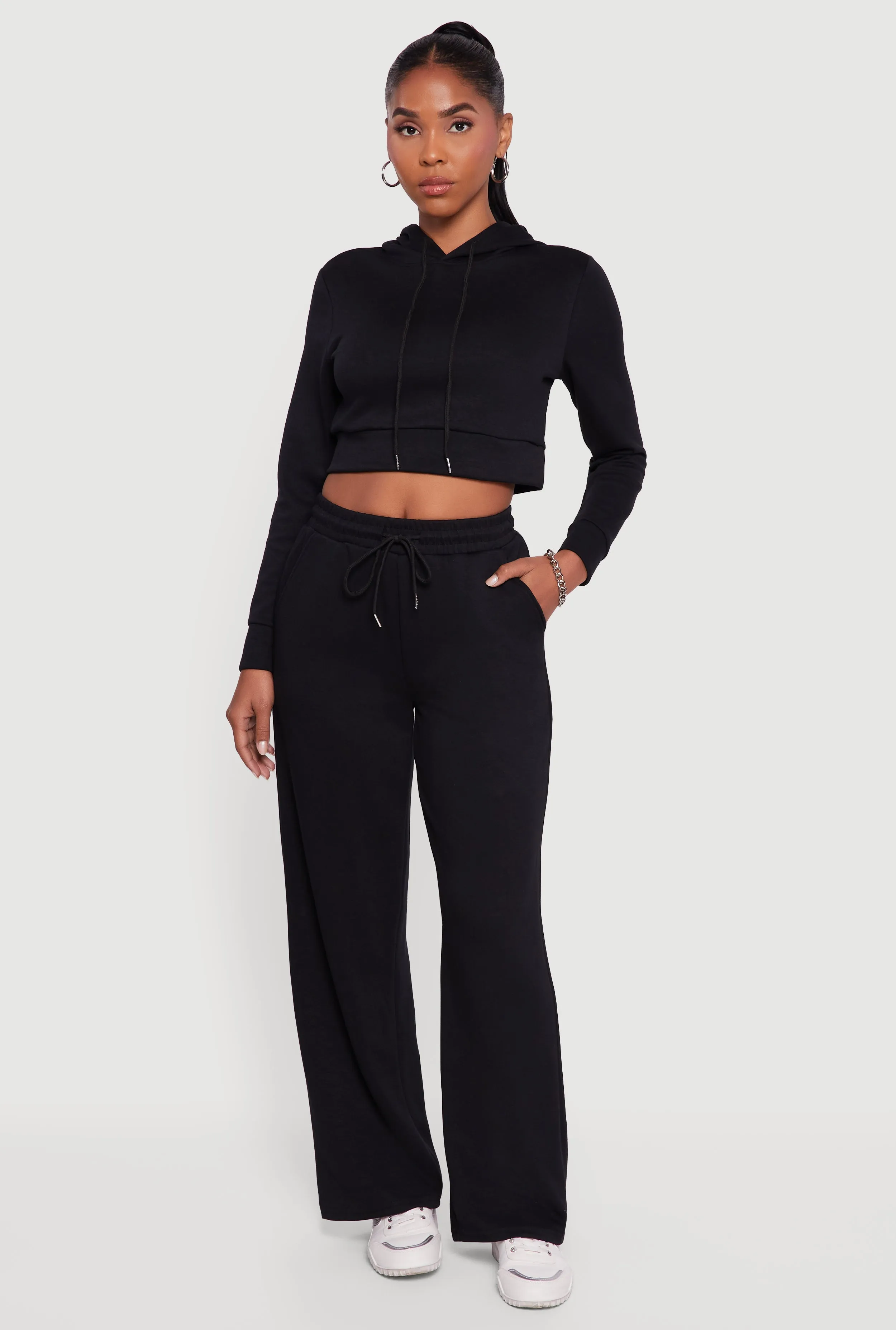 Pull On Drawstring Waist Wide Leg Sweatpants sold by Rainbow product image thumbnail 2