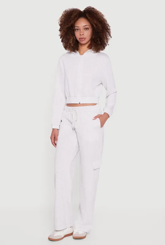 Drawstring Waist Straight Leg Cargo Sweatpants sold by Rainbow