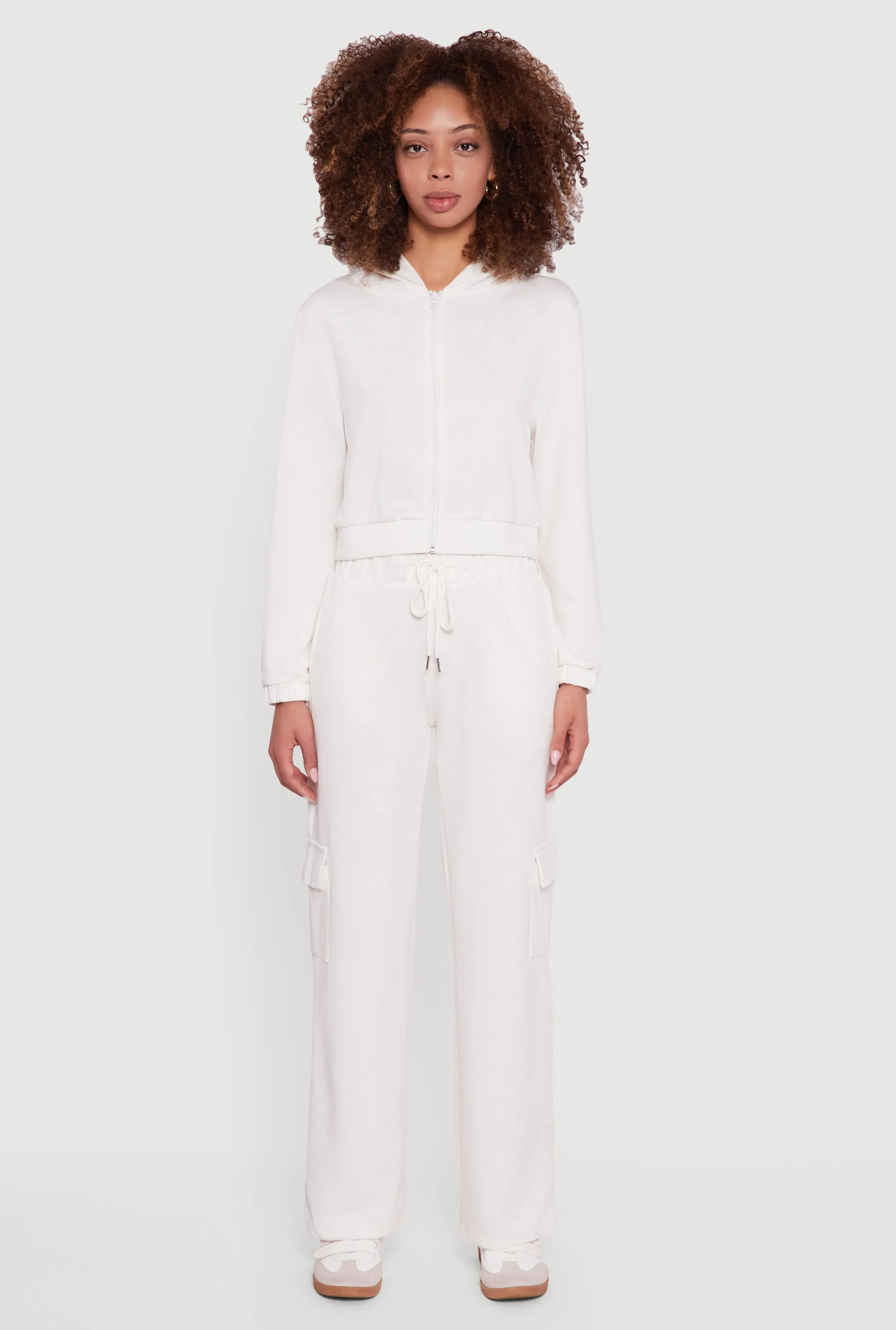 Drawstring Waist Straight Leg Cargo Sweatpants sold by Rainbow product image thumbnail 2