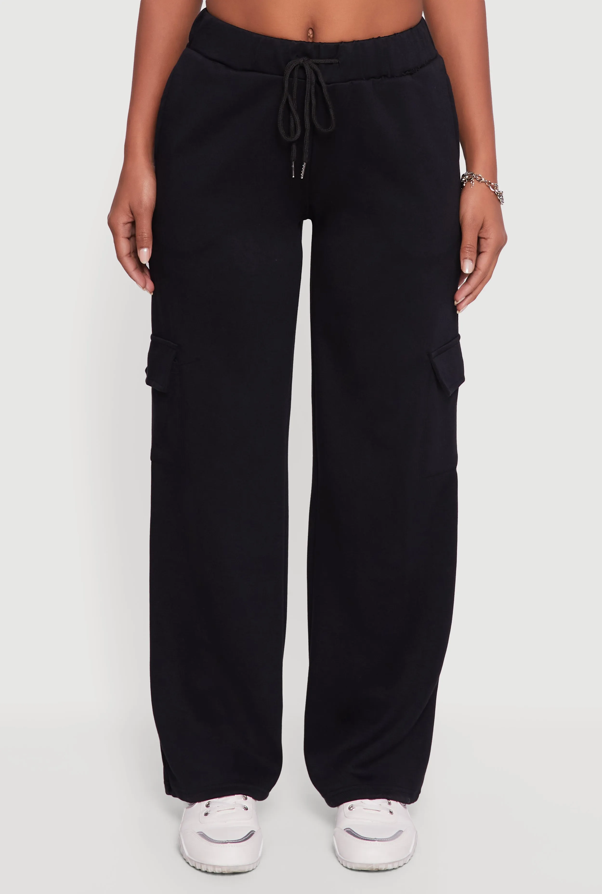 Drawstring Waist Straight Leg Cargo Sweatpants sold by Rainbow product image thumbnail 3