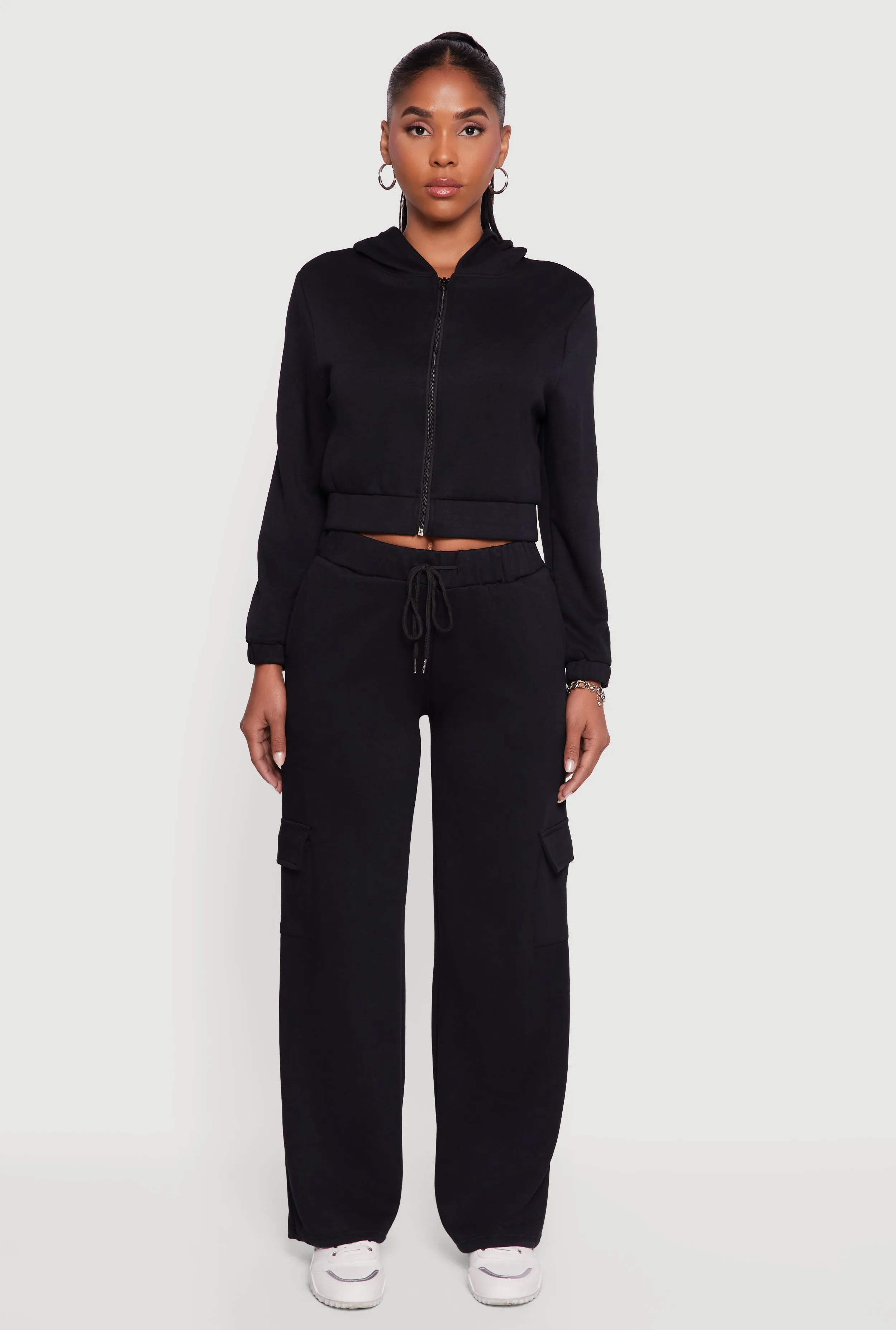 Drawstring Waist Straight Leg Cargo Sweatpants sold by Rainbow product image thumbnail 2