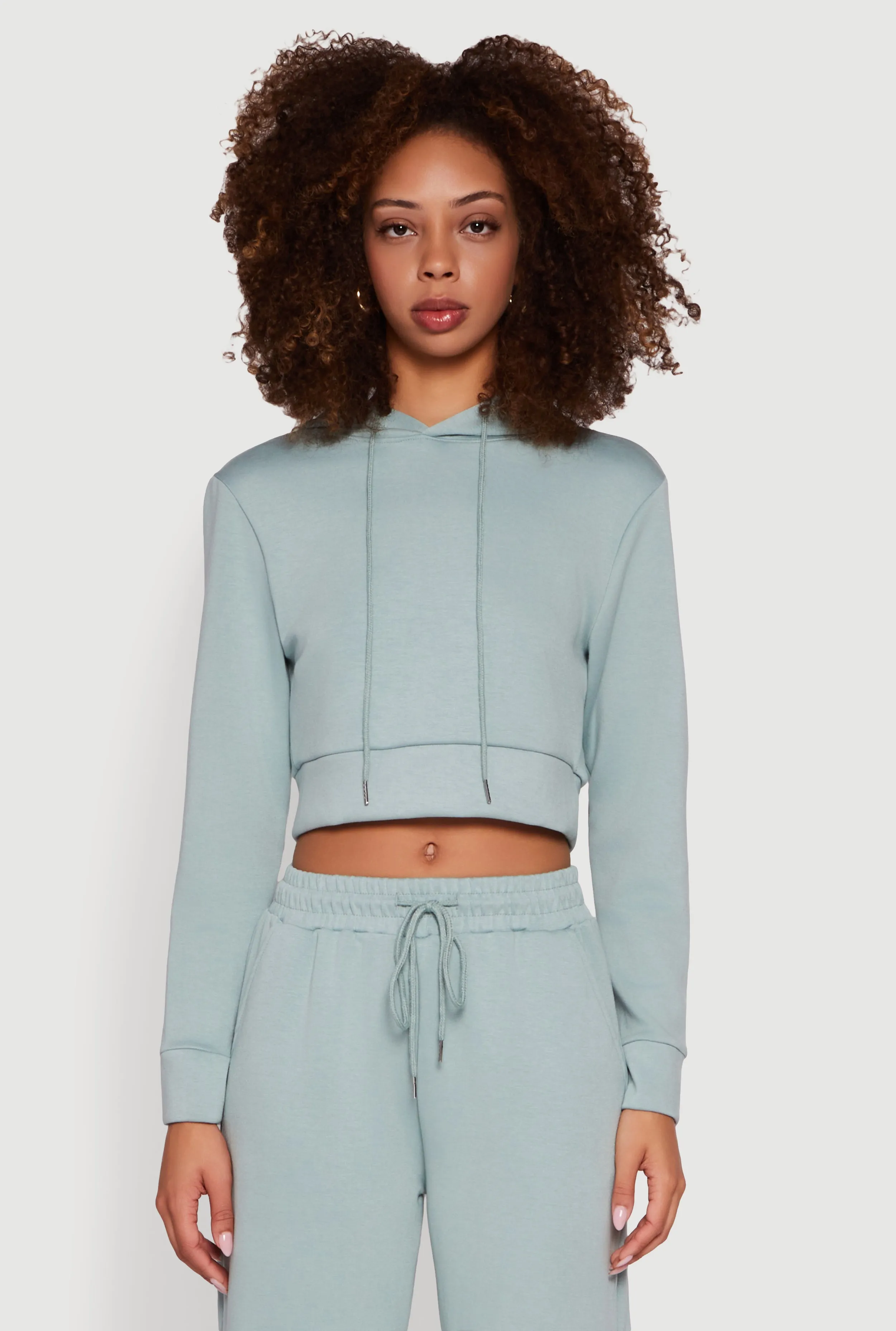 Cropped Long Sleeve Pullover Hoodie sold by Rainbow