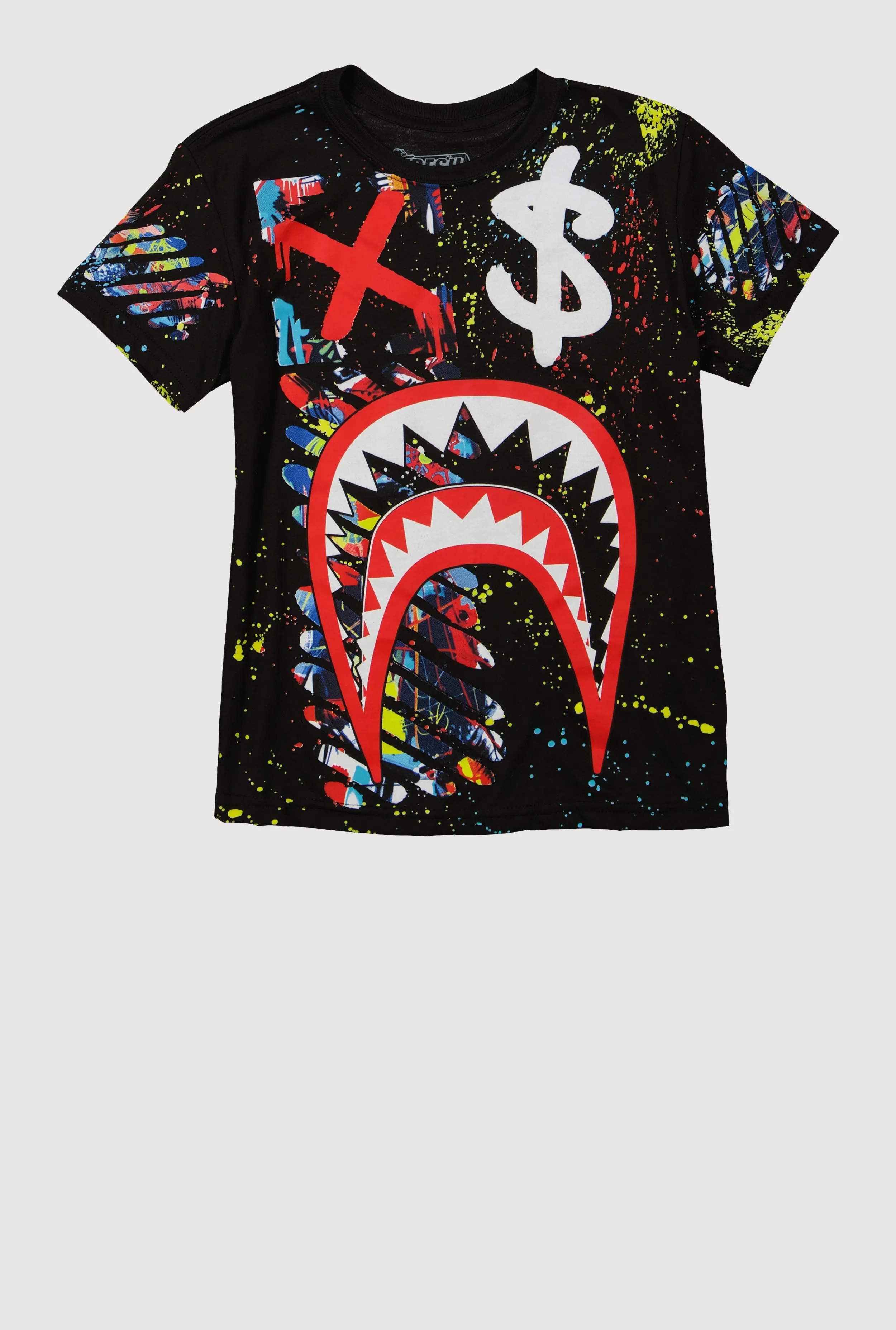 Boys Paint Splatter Shark Teeth Graphic Tee sold by Rainbow product image thumbnail 2