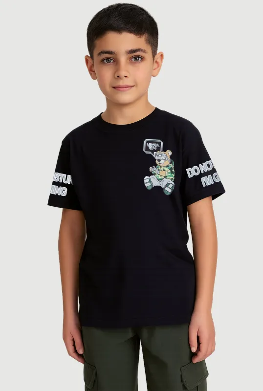 Little Boys Level Up Gamer Teddy Graphic Tee sold by Rainbow