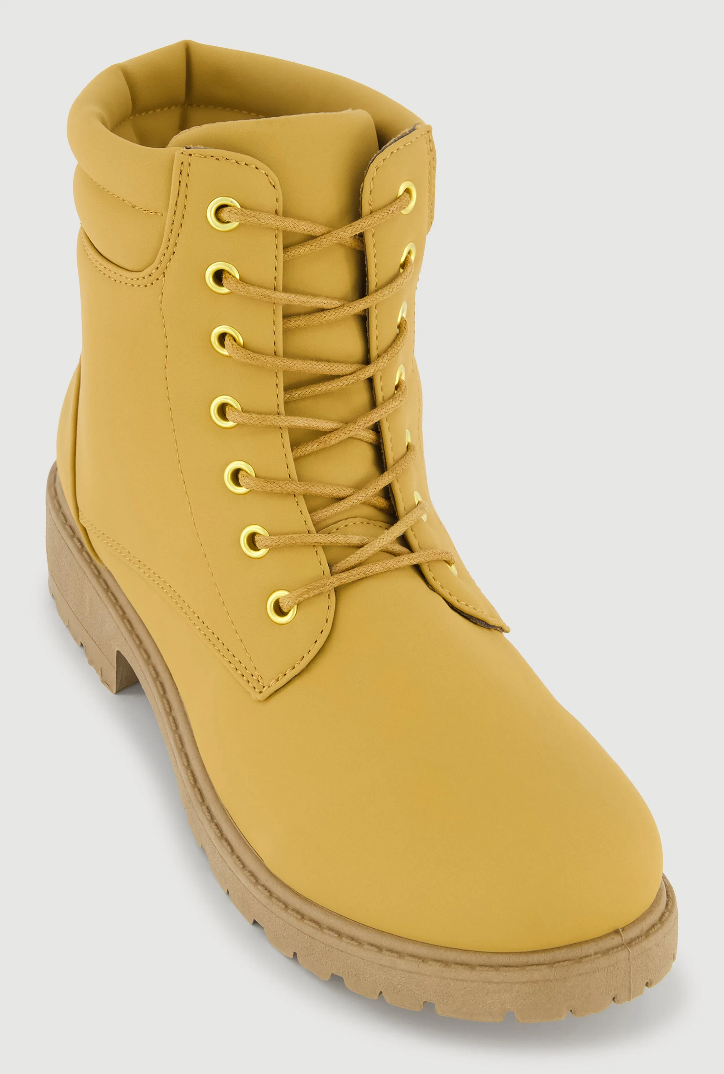 Lace Up Block Heel Combat Boots sold by Rainbow