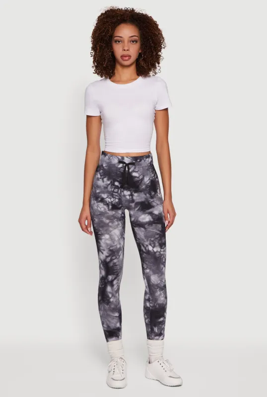 Tie Dye Fleece Lined Leggings sold by Rainbow