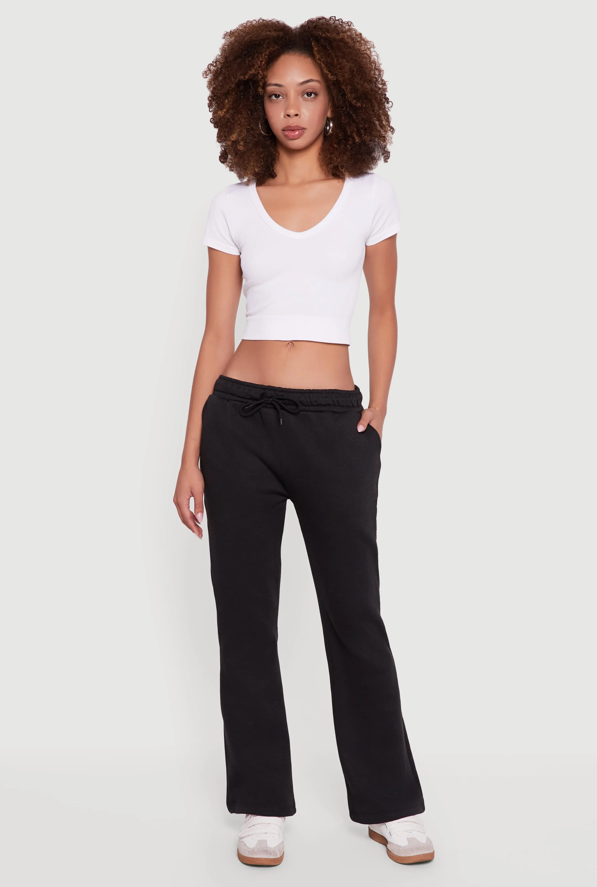 Drawstring Waist Slim Bootcut Sweatpants sold by Rainbow