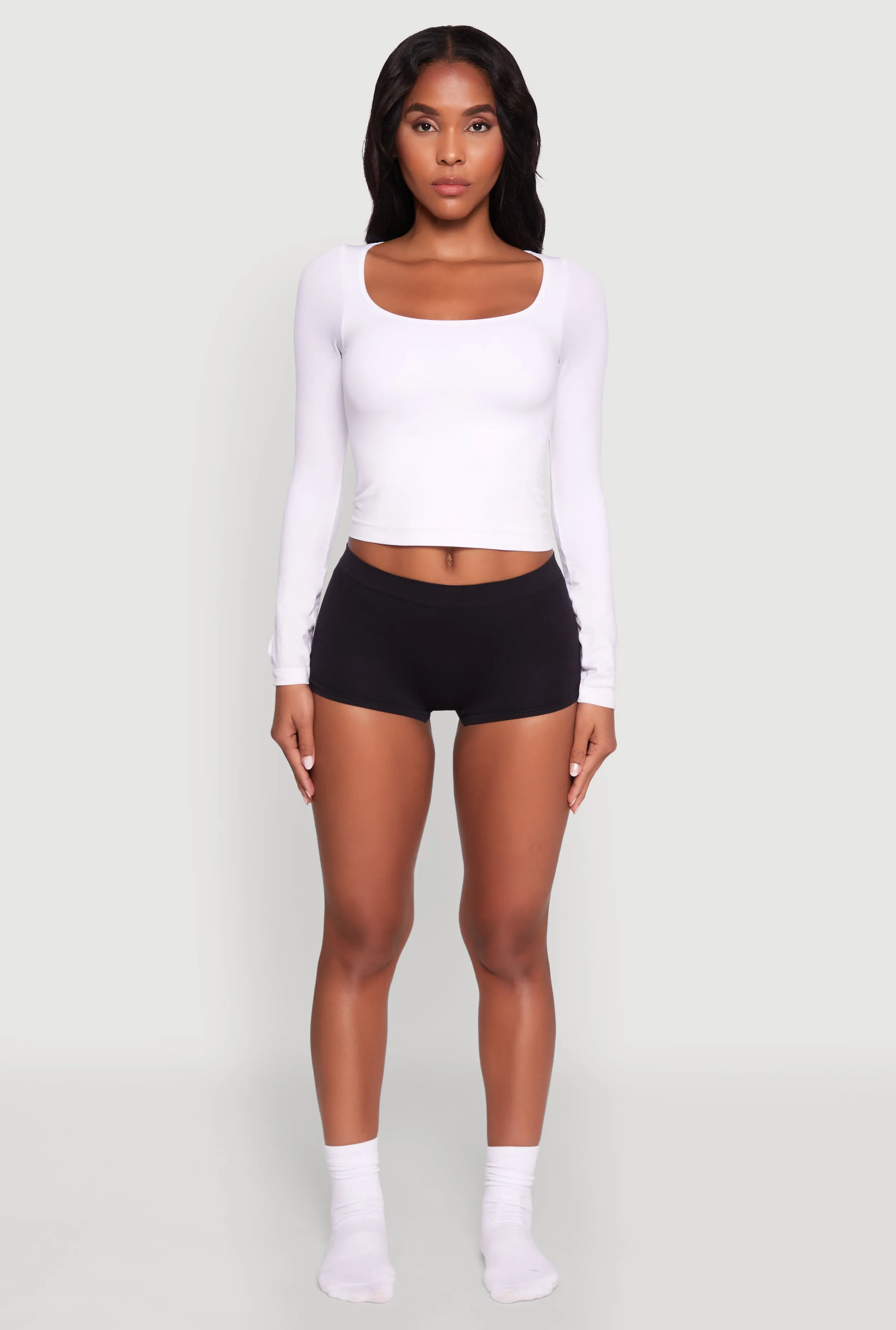 Seamless Ribbed Knit Boyshort Panty sold by Rainbow product image thumbnail 2