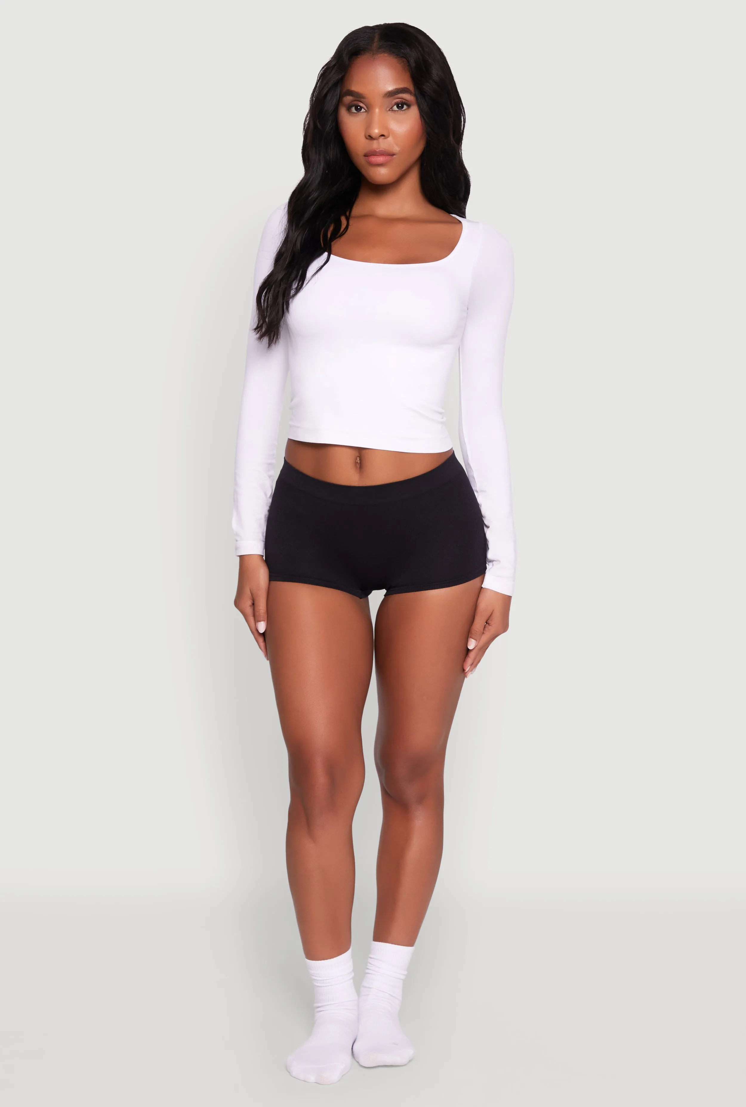 Seamless Ribbed Knit Boyshort Panty sold by Rainbow product image thumbnail 3