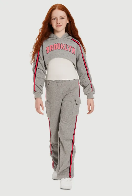 Girls Brooklyn Graphic Hoodie and Tank Top with Sweatpants sold by Rainbow