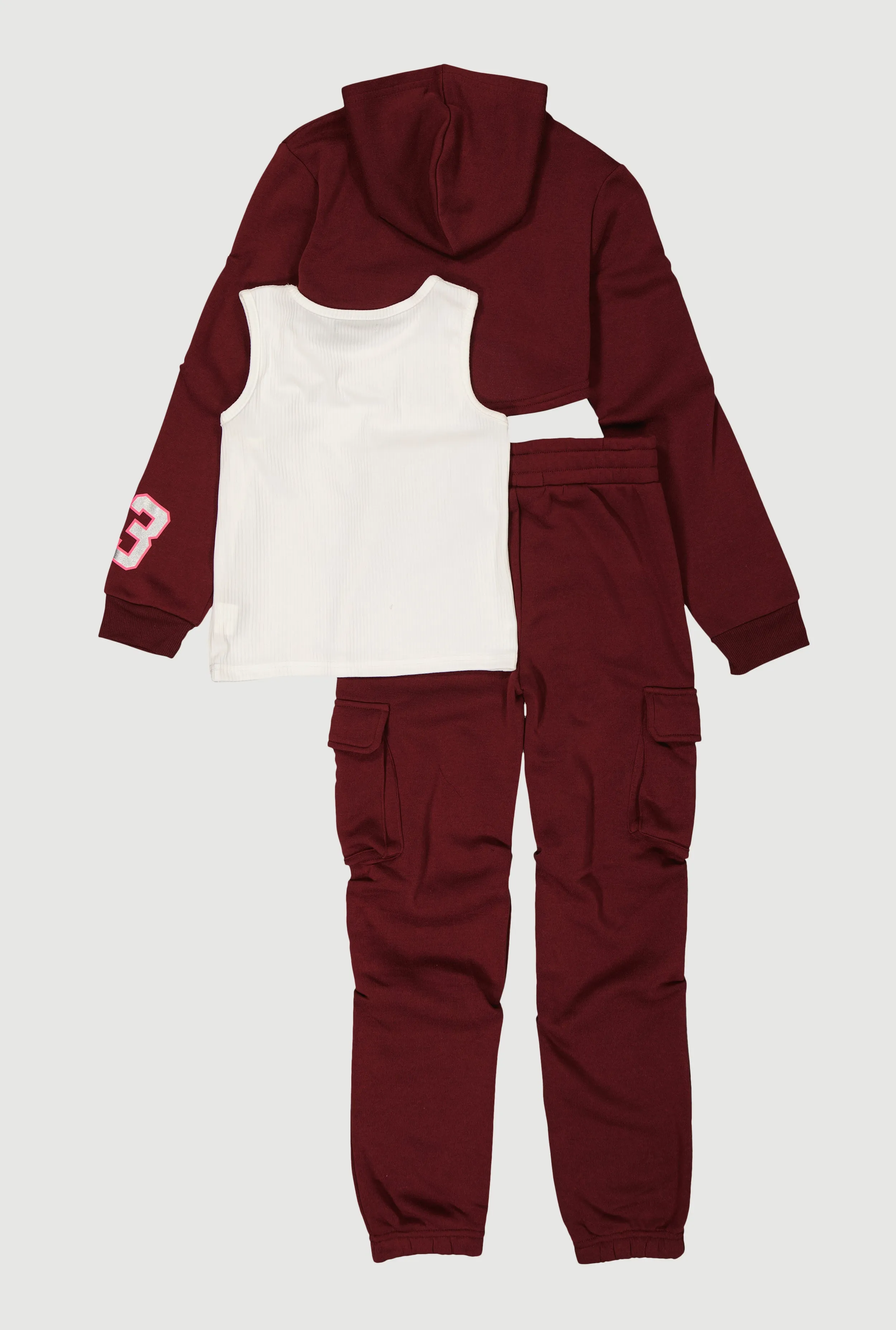 Girls Chicago Graphic Pleated Sweatshirt and Sweatpants with Tank Top sold by Rainbow product image thumbnail 3