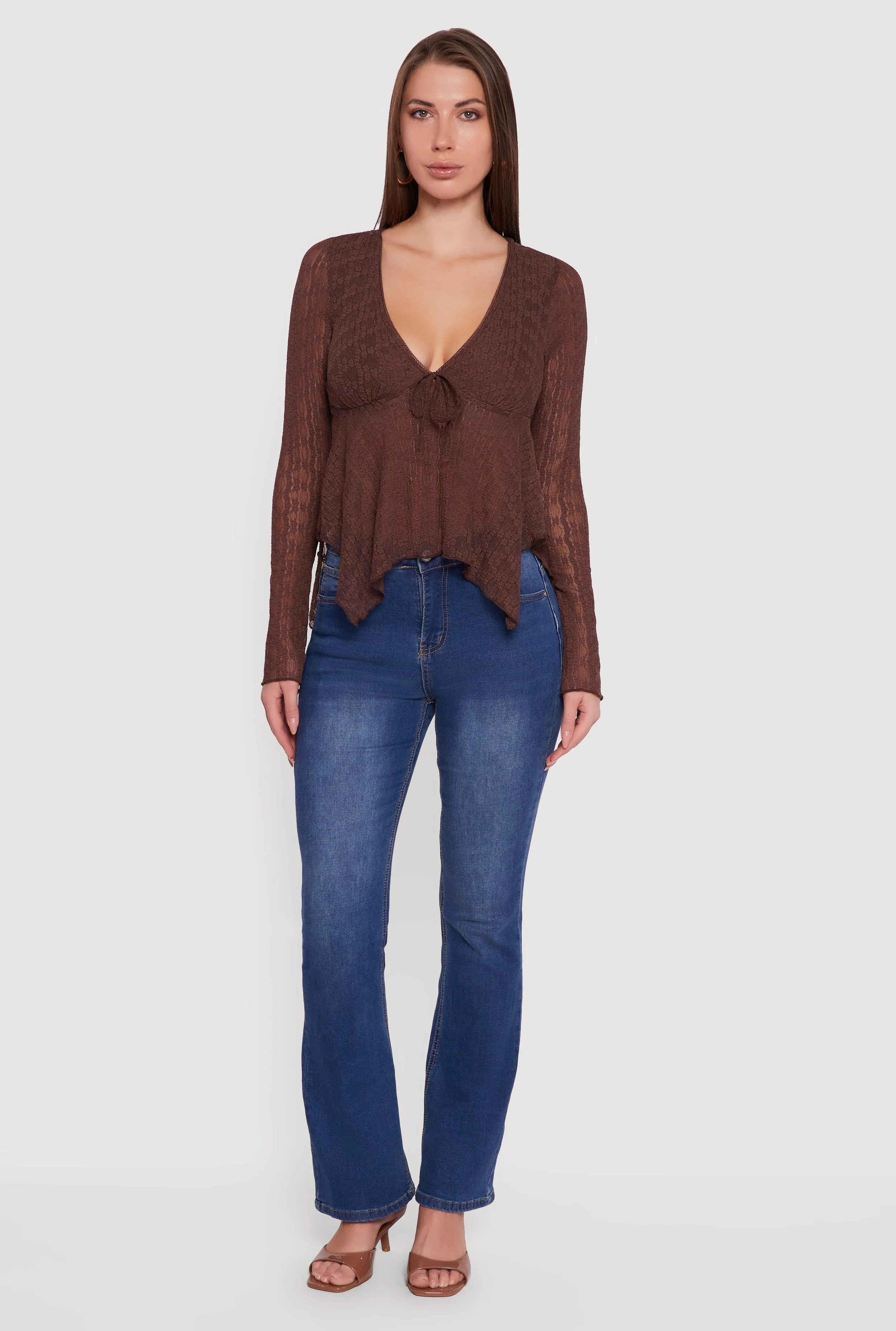 Almost Famous Floral Lace Handkerchief Hem Blouse sold by Rainbow product image thumbnail 2