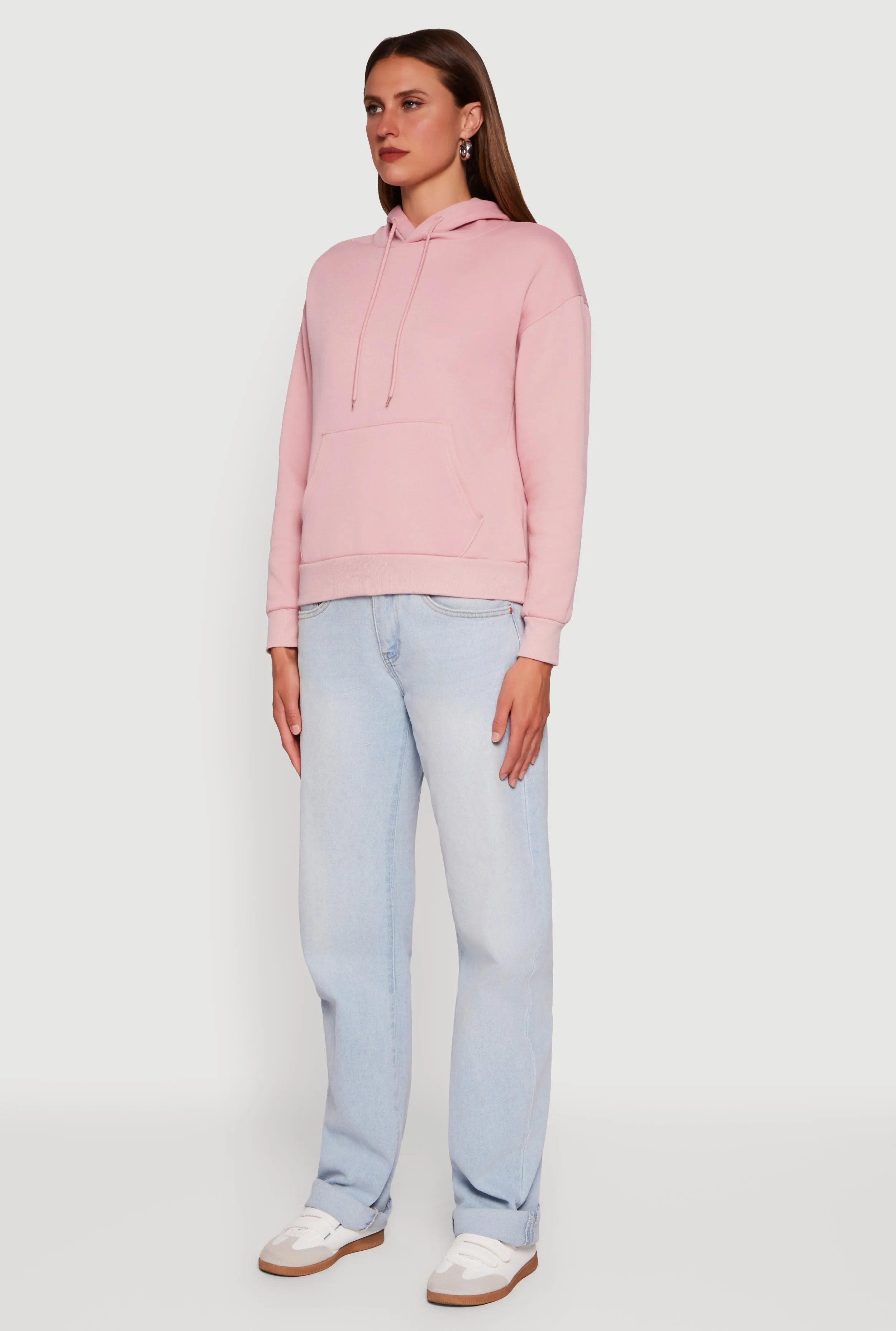 Boxy Kangaroo Pocket Long Sleeve Pullover Hoodie sold by Rainbow product image thumbnail 5