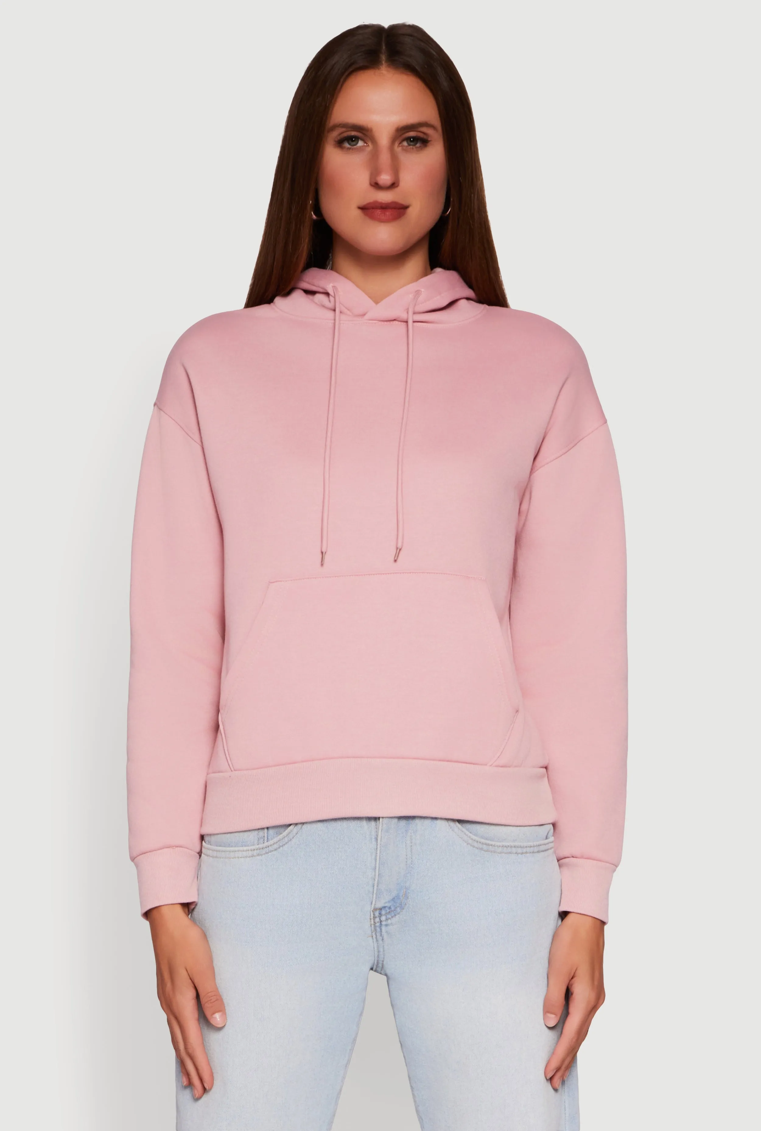 Boxy Kangaroo Pocket Long Sleeve Pullover Hoodie sold by Rainbow product image thumbnail 2