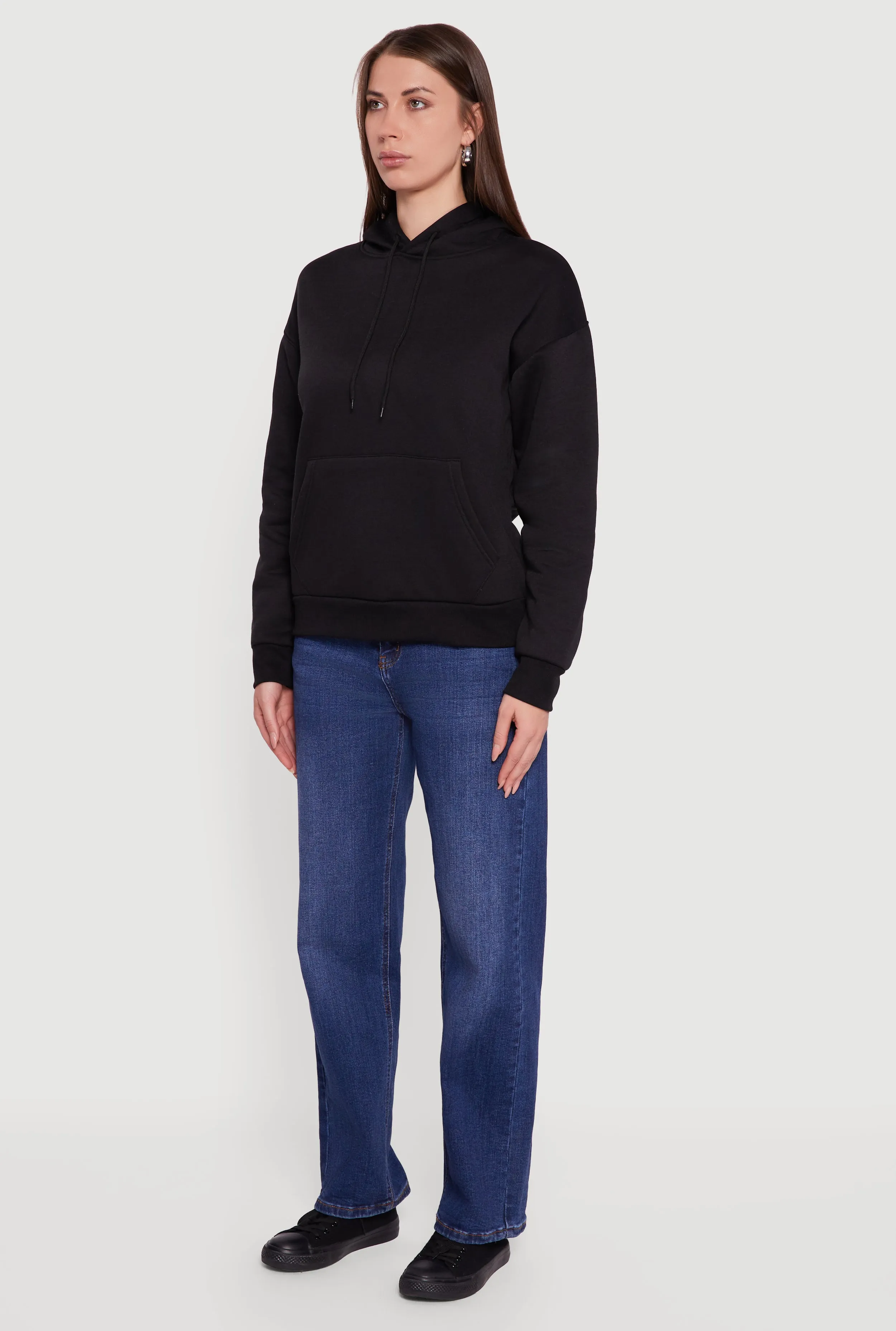 Boxy Kangaroo Pocket Long Sleeve Pullover Hoodie sold by Rainbow product image thumbnail 5