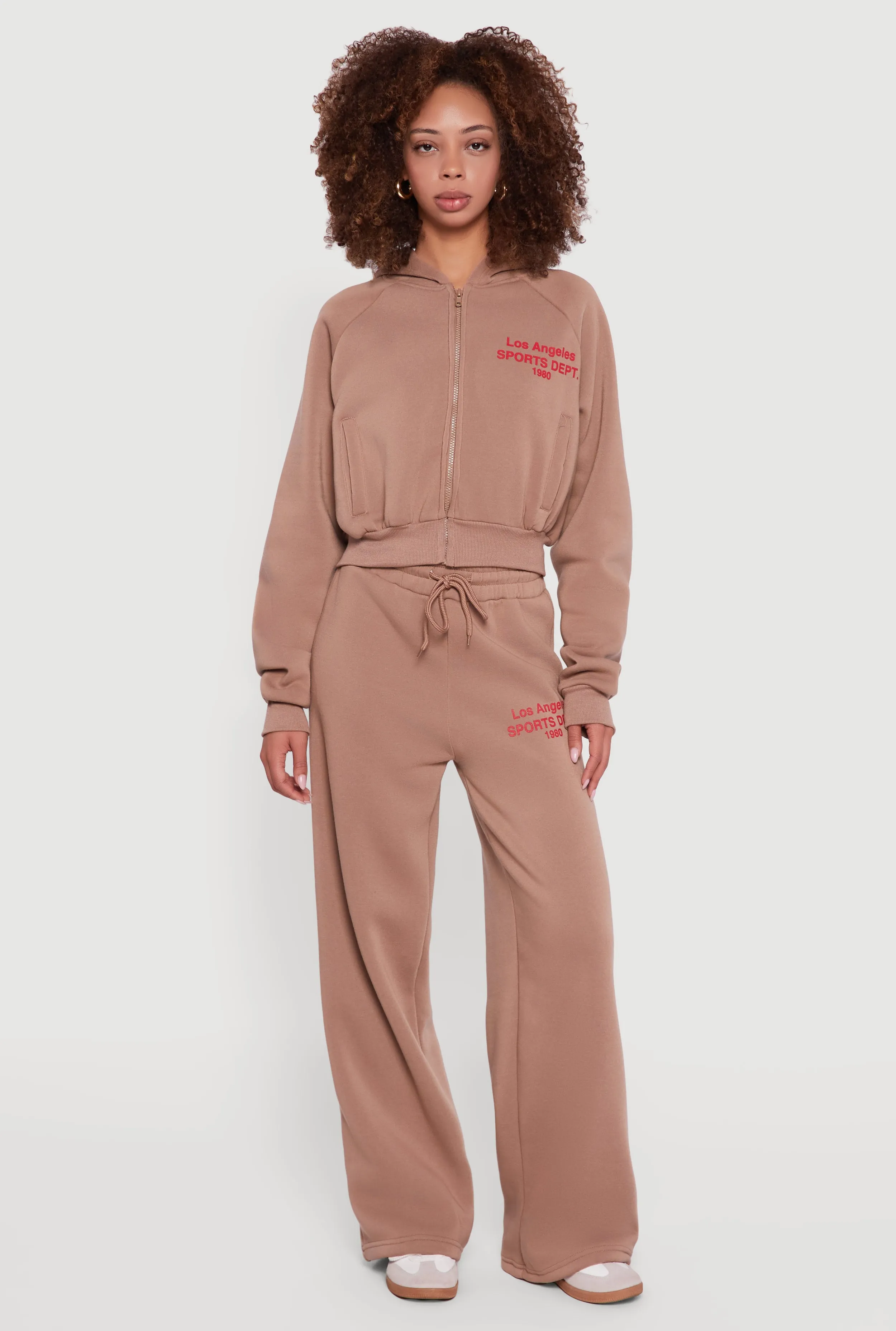 Los Angeles Graphic Drawstring Waist Wide Leg Sweatpants sold by Rainbow