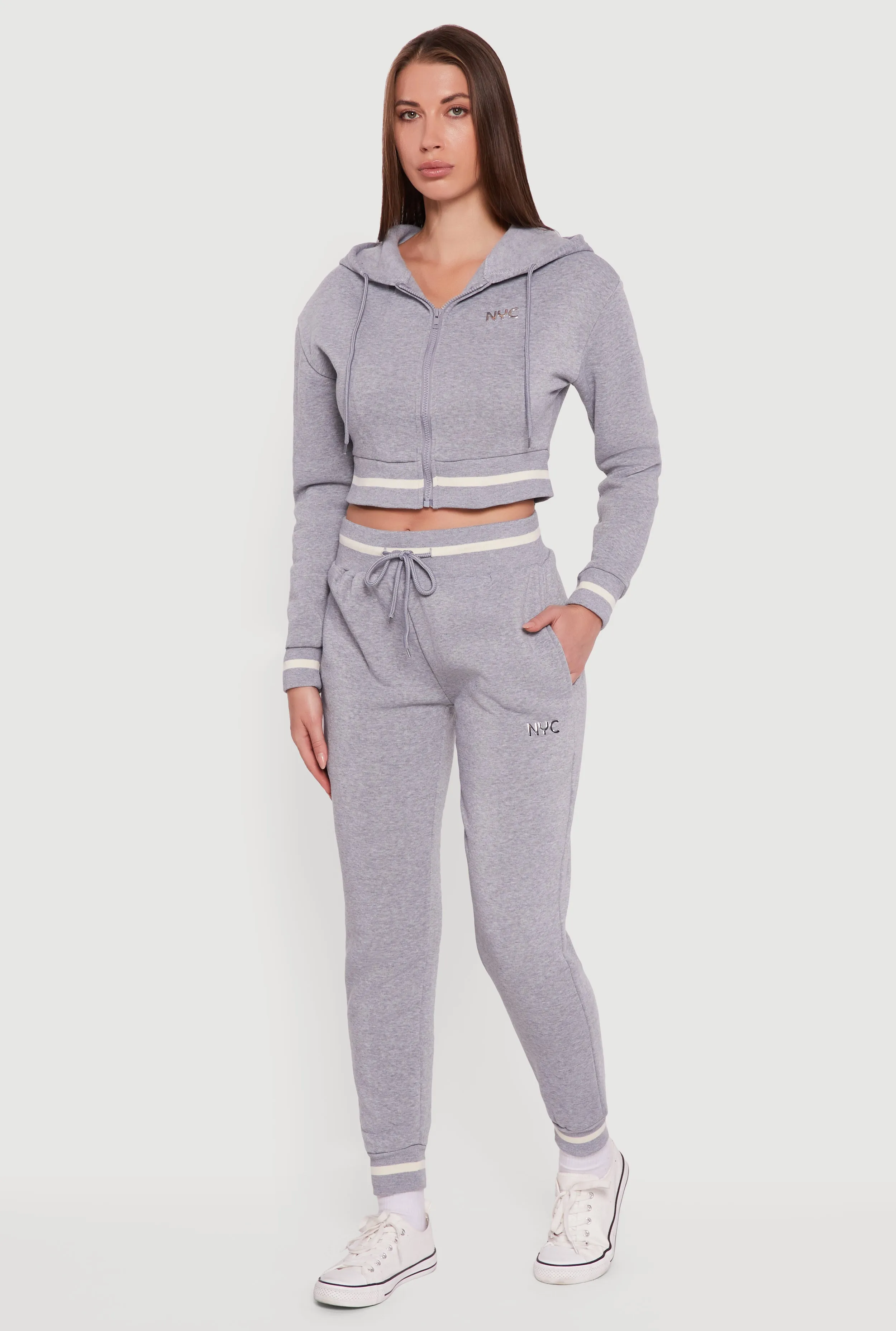 Contrast Trim High Waisted NYC Graphic Joggers sold by Rainbow product image thumbnail 3