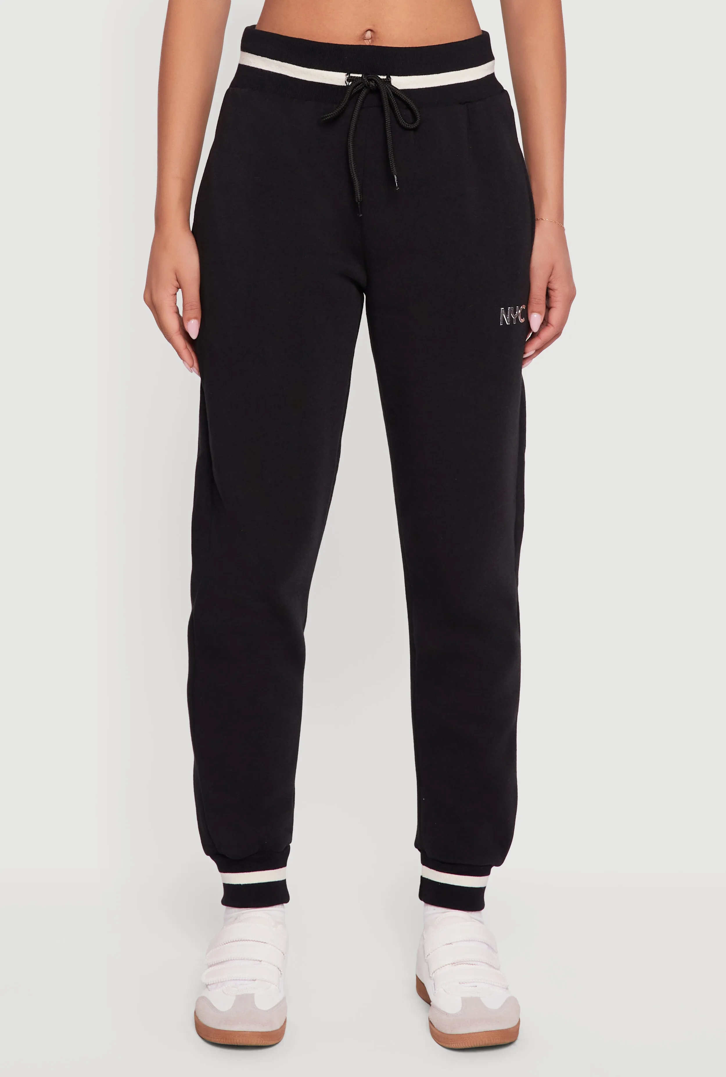 Contrast Trim High Waisted NYC Graphic Joggers sold by Rainbow product image thumbnail 3