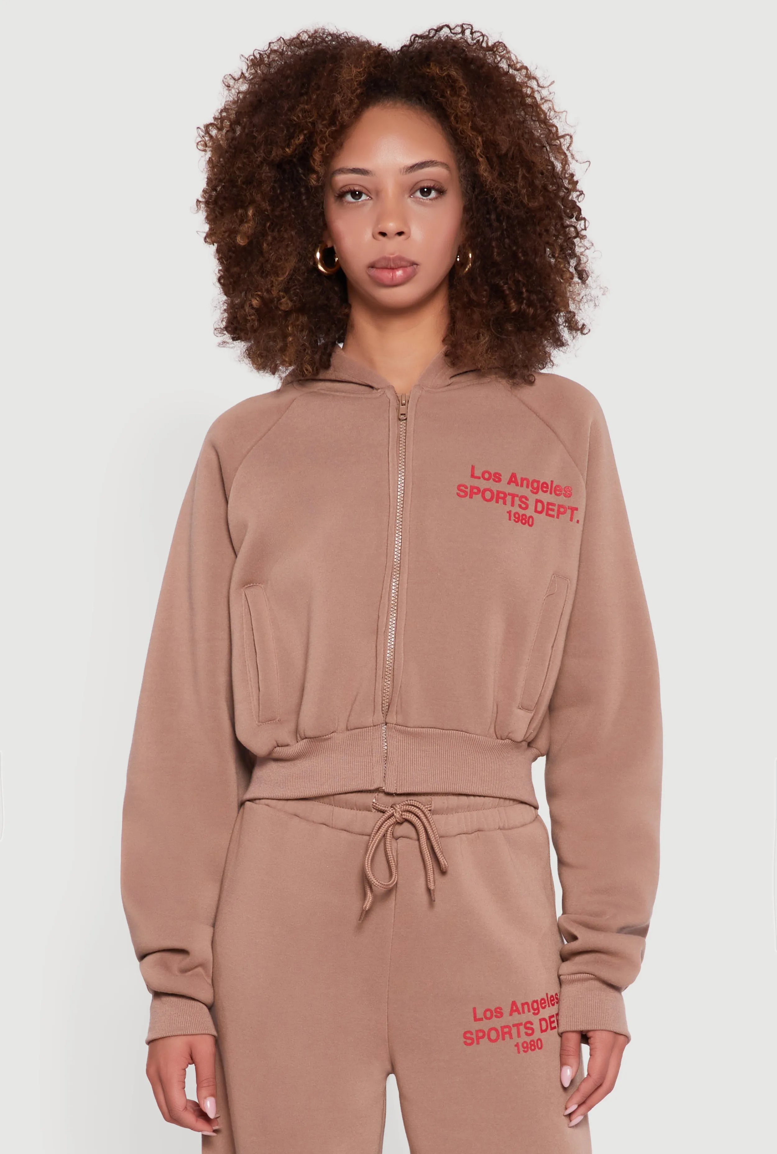 Los Angeles Graphic Zip Front Hoodie sold by Rainbow