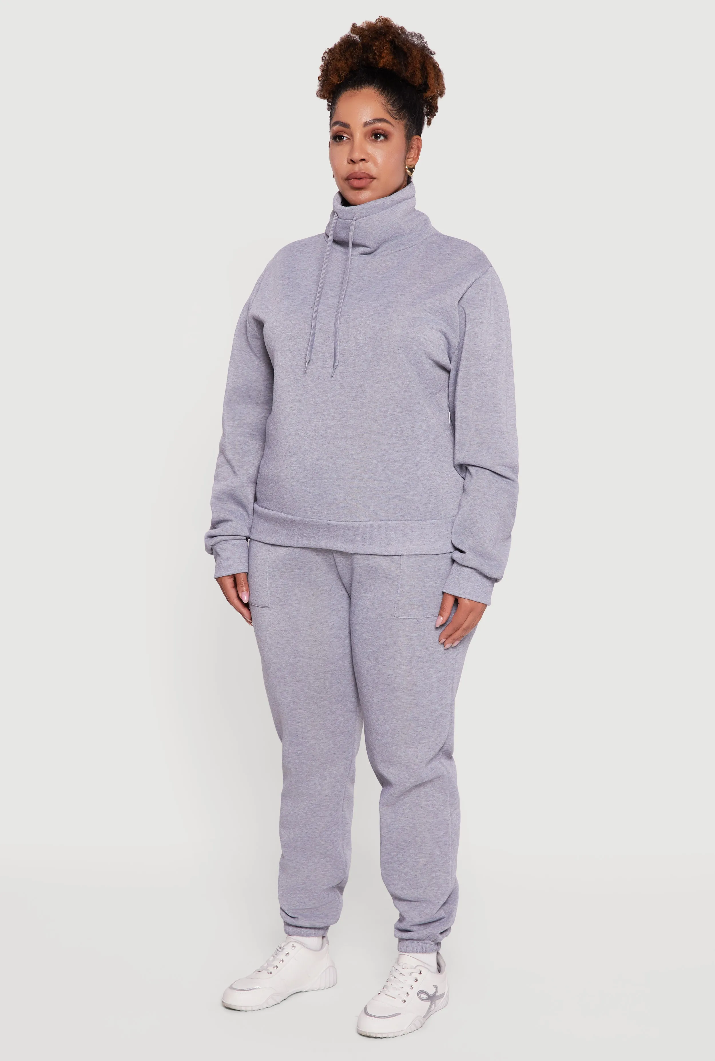 Plus Size Fleece Funnel Neck Pullover Sweatshirt sold by Rainbow product image thumbnail 5