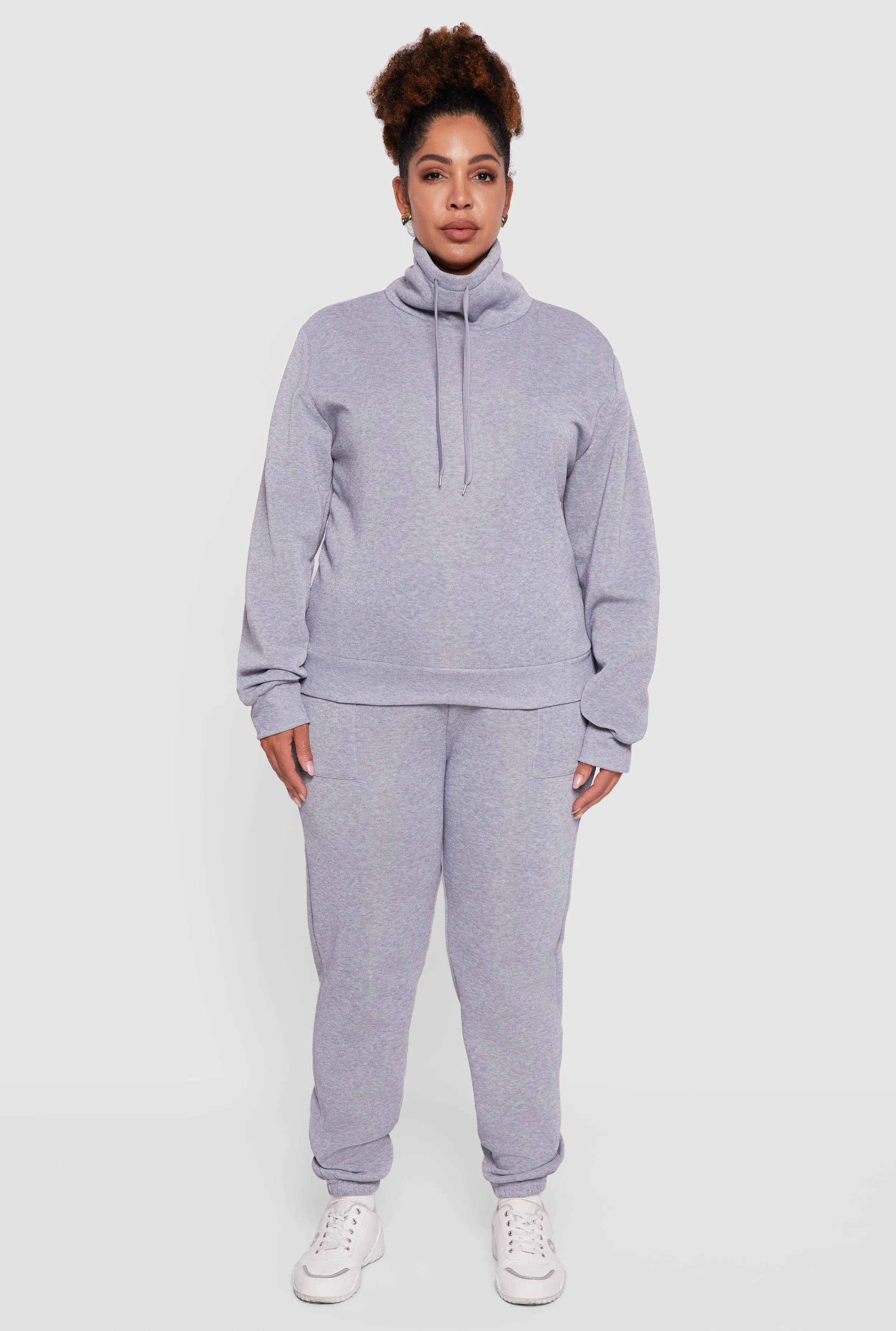 Plus Size Fleece Funnel Neck Pullover Sweatshirt sold by Rainbow product image thumbnail 3