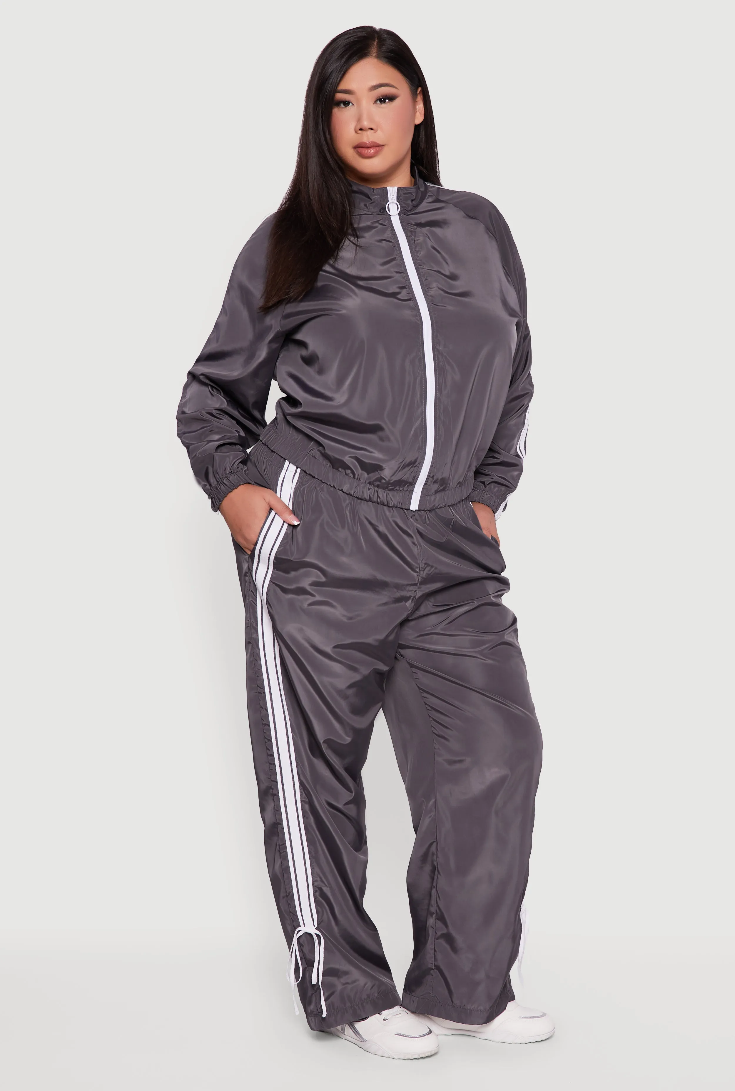 Plus Size Almost Famous Bow Side Stripe Track Pants sold by Rainbow