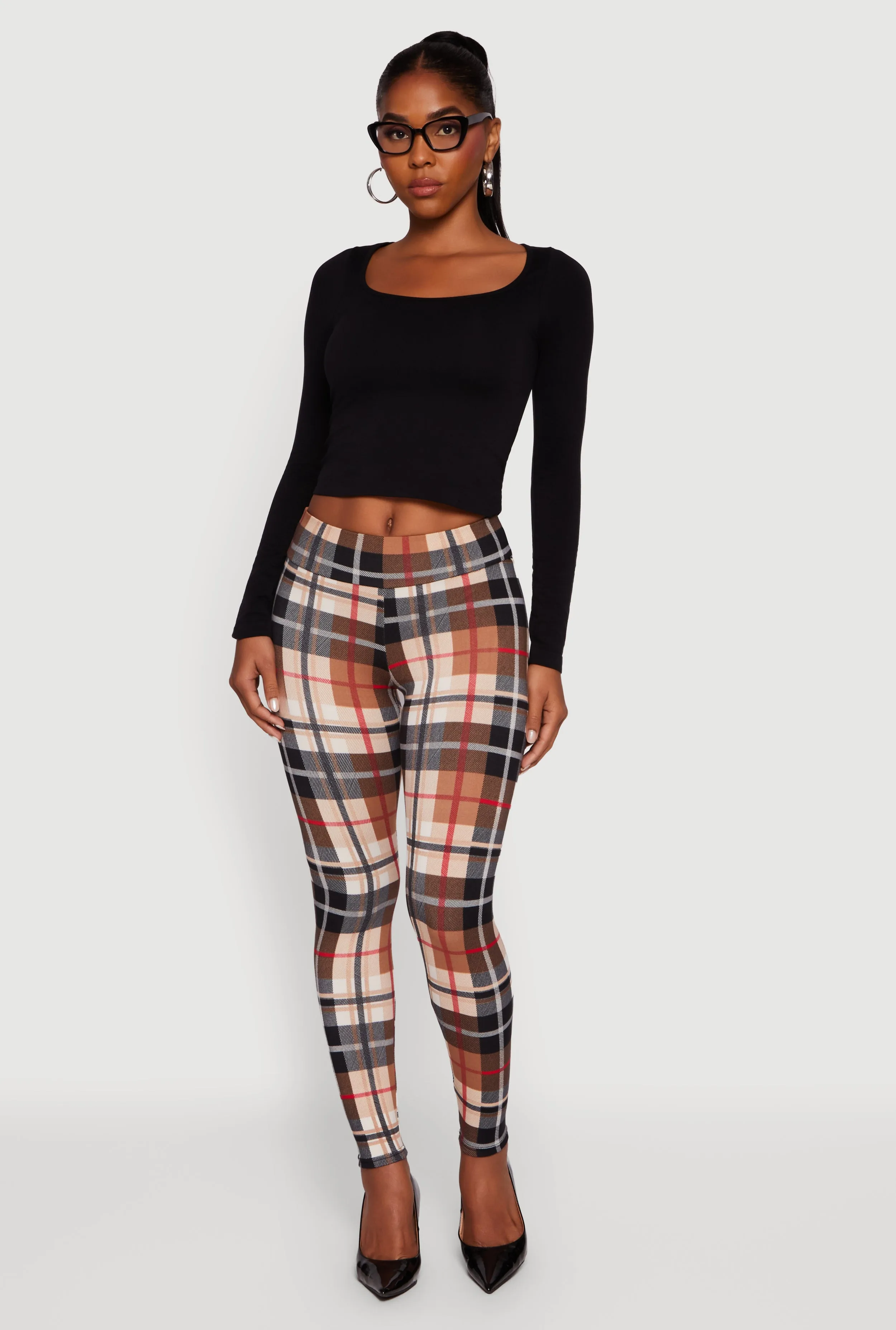 Plaid Fleece Lined Leggings sold by Rainbow product image thumbnail 2