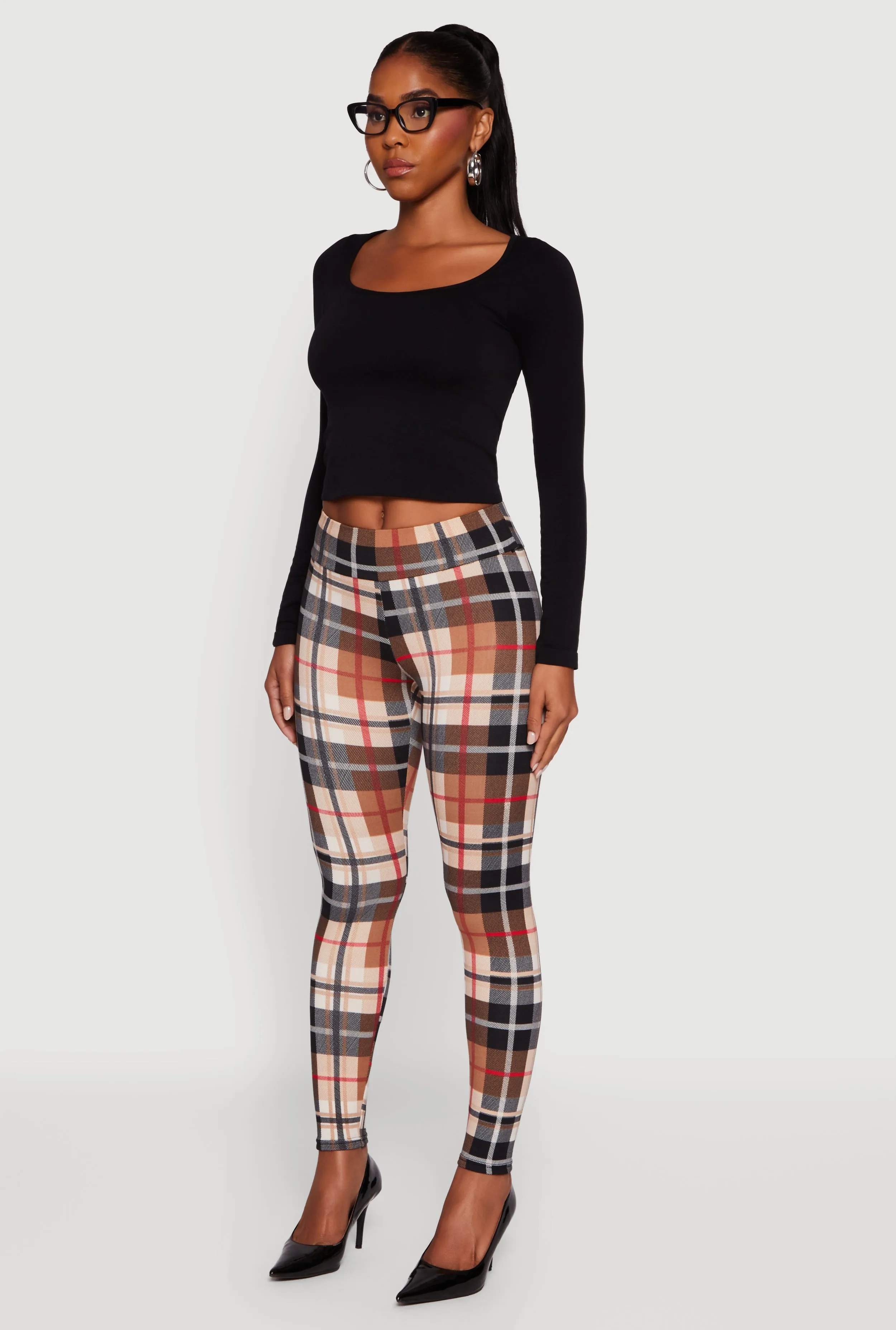 Plaid Fleece Lined Leggings sold by Rainbow product image thumbnail 3