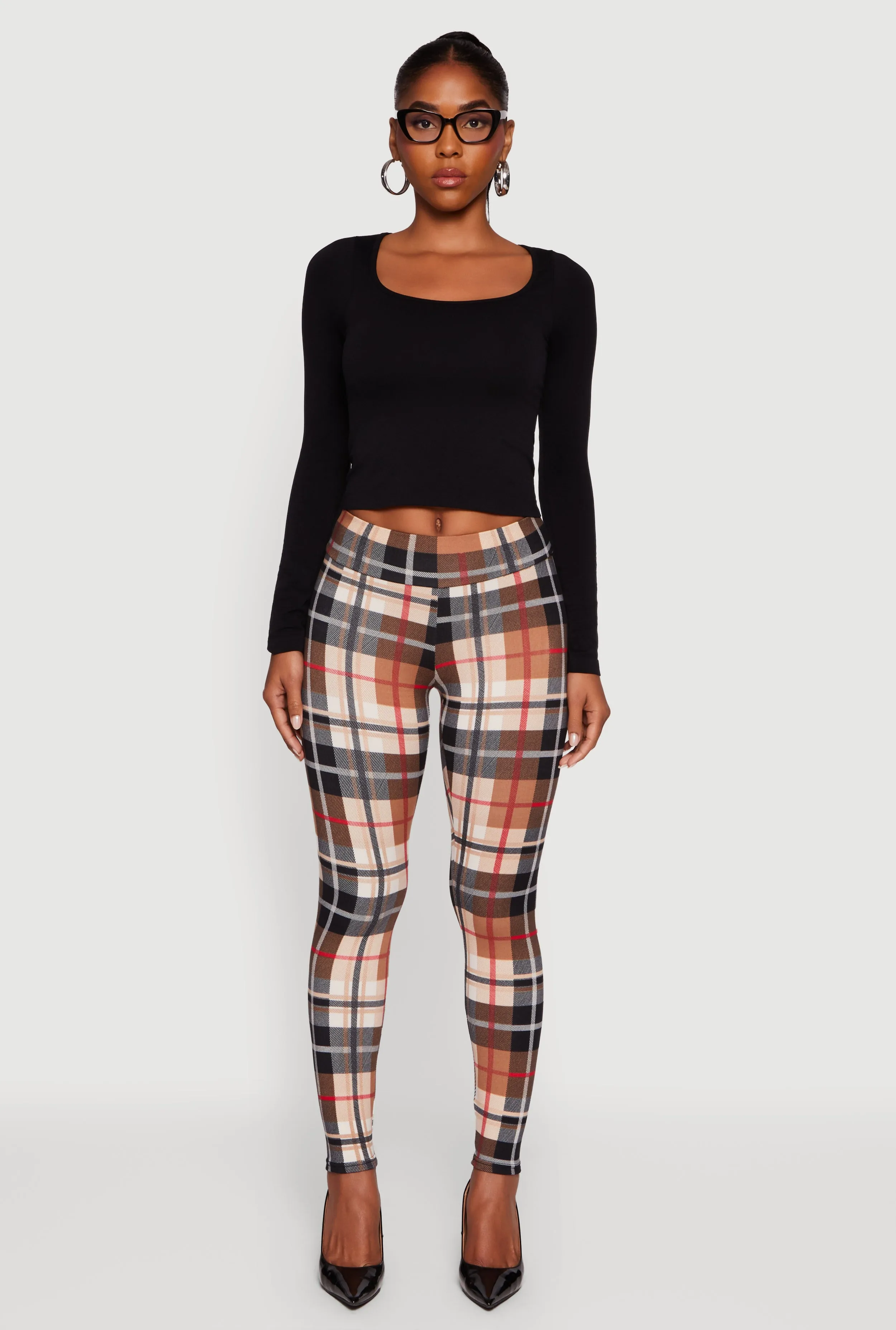 Plaid Fleece Lined Leggings sold by Rainbow