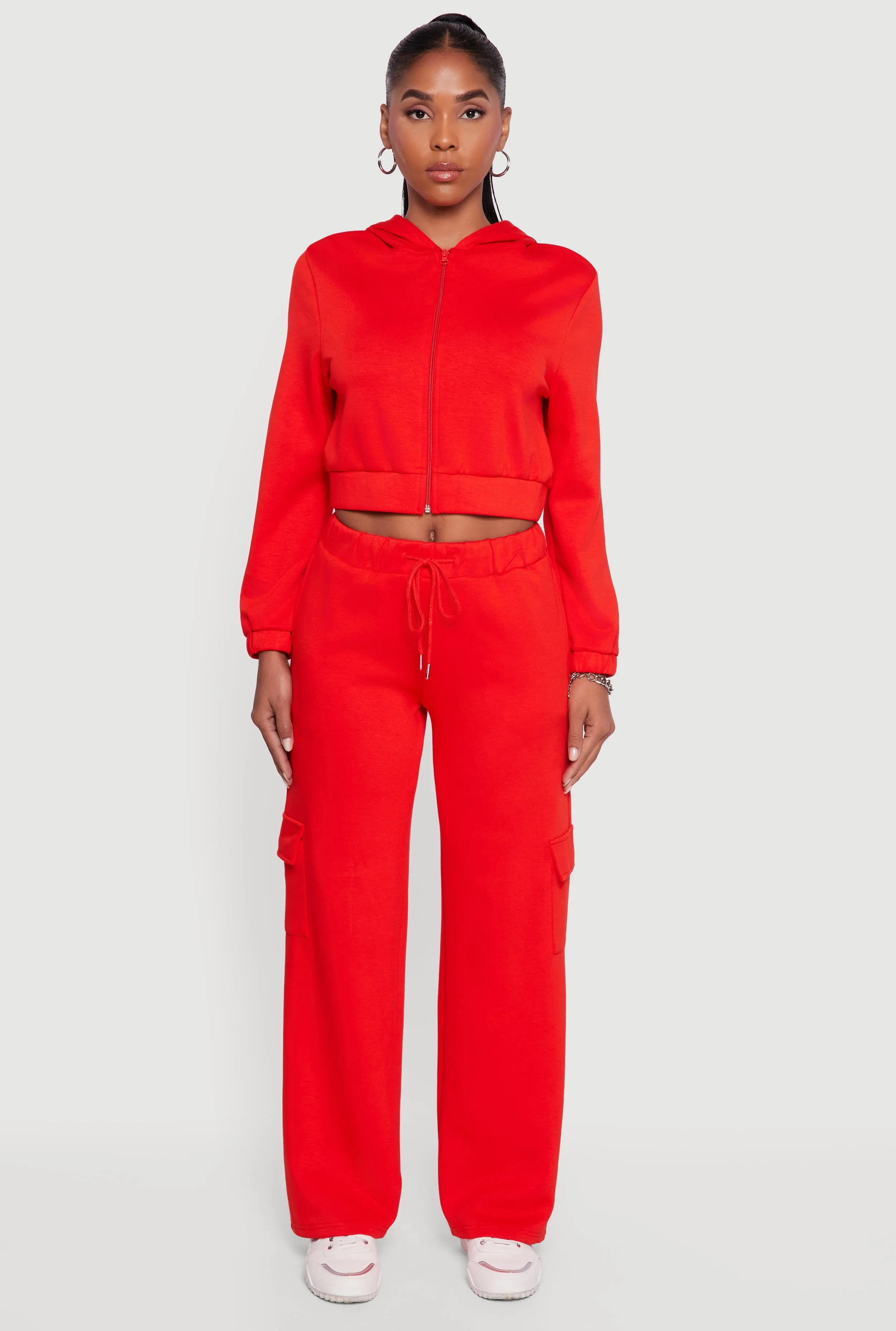 Drawstring Waist Straight Leg Cargo Sweatpants sold by Rainbow product image thumbnail 2