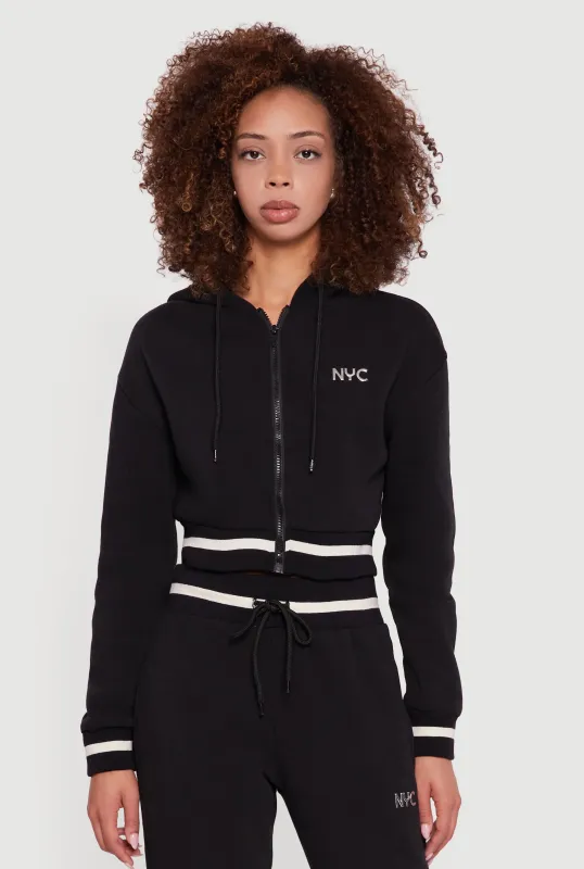 NYC Graphic Fleece Lined Hooded Sweatshirt sold by Rainbow