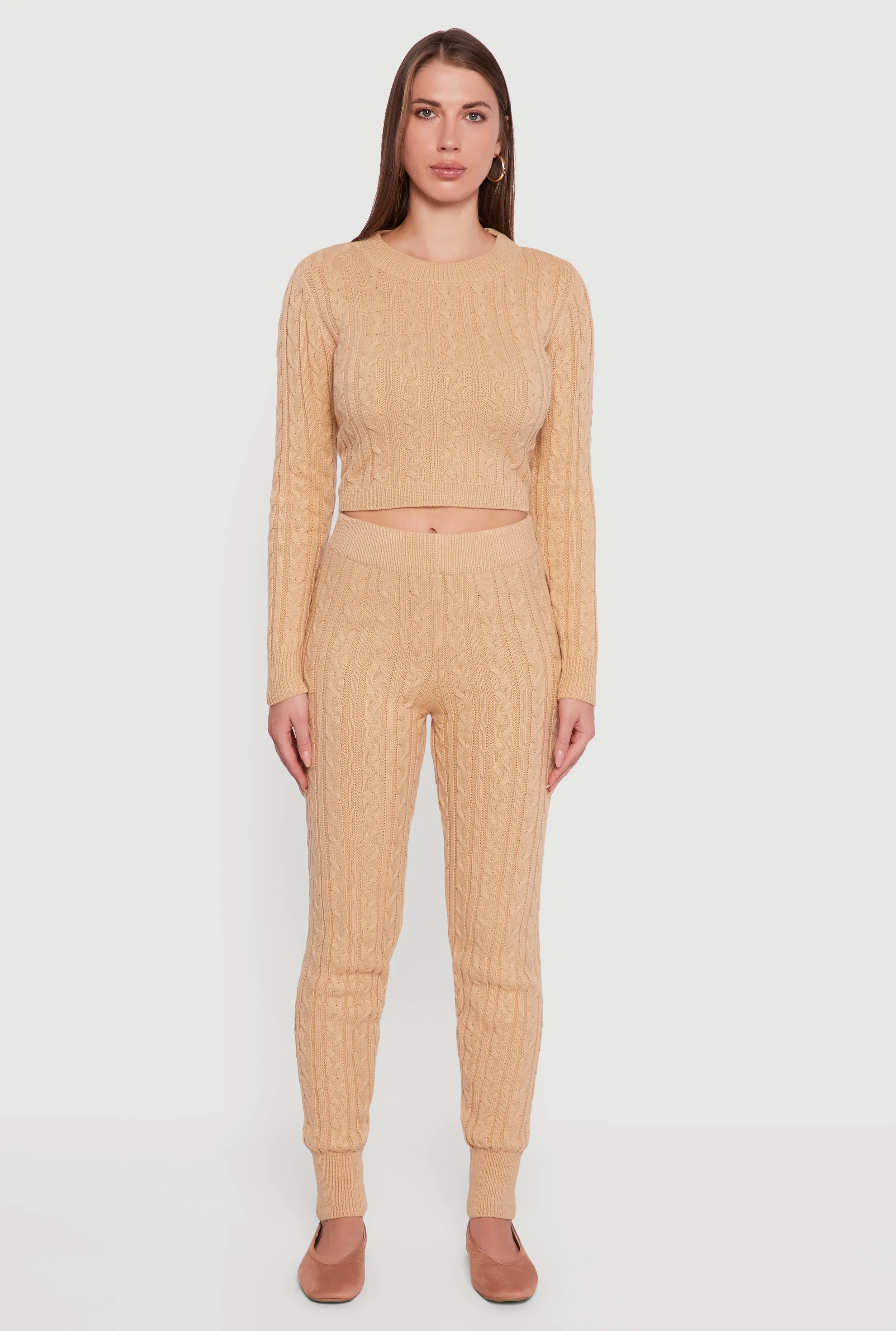 Mid Rise Cable Knit Joggers sold by Rainbow product image thumbnail 2