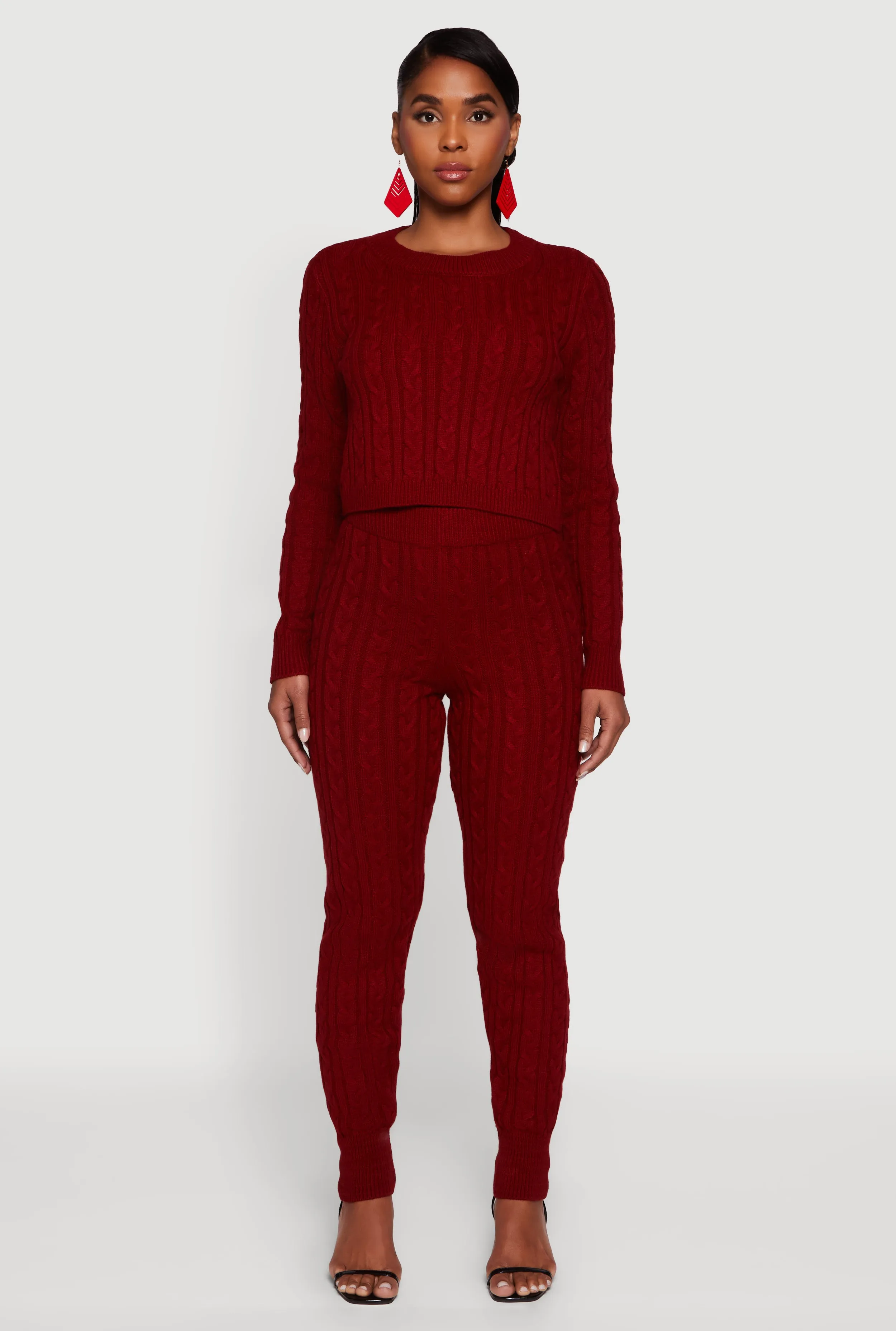 Mid Rise Cable Knit Joggers sold by Rainbow product image thumbnail 2