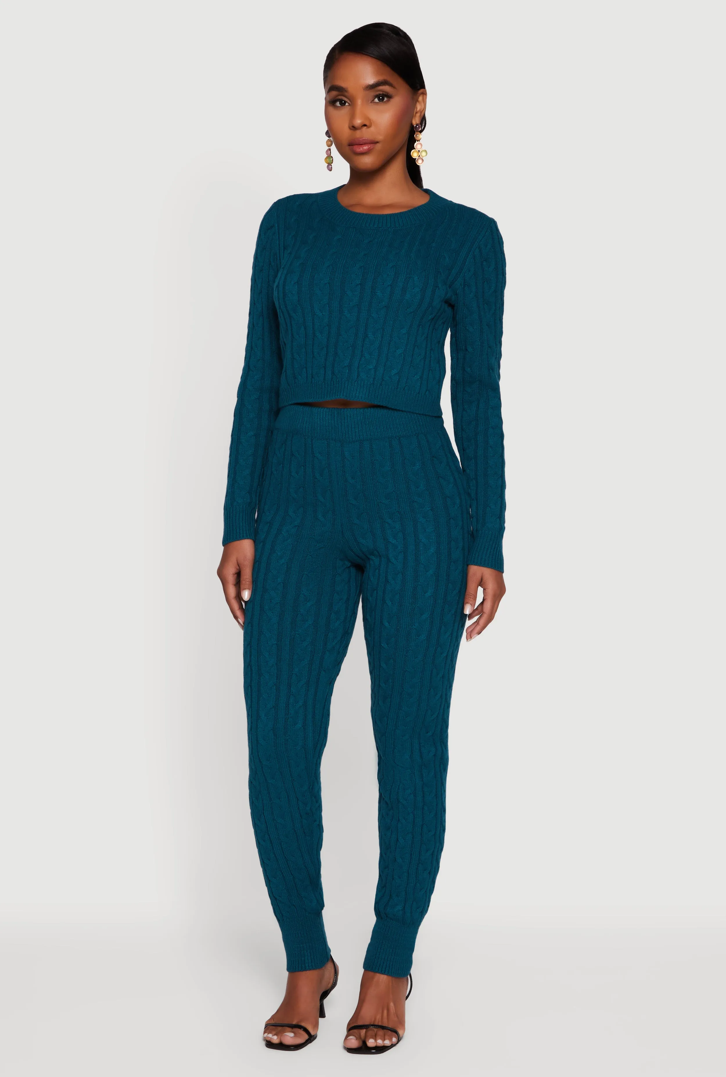 Mid Rise Cable Knit Joggers sold by Rainbow